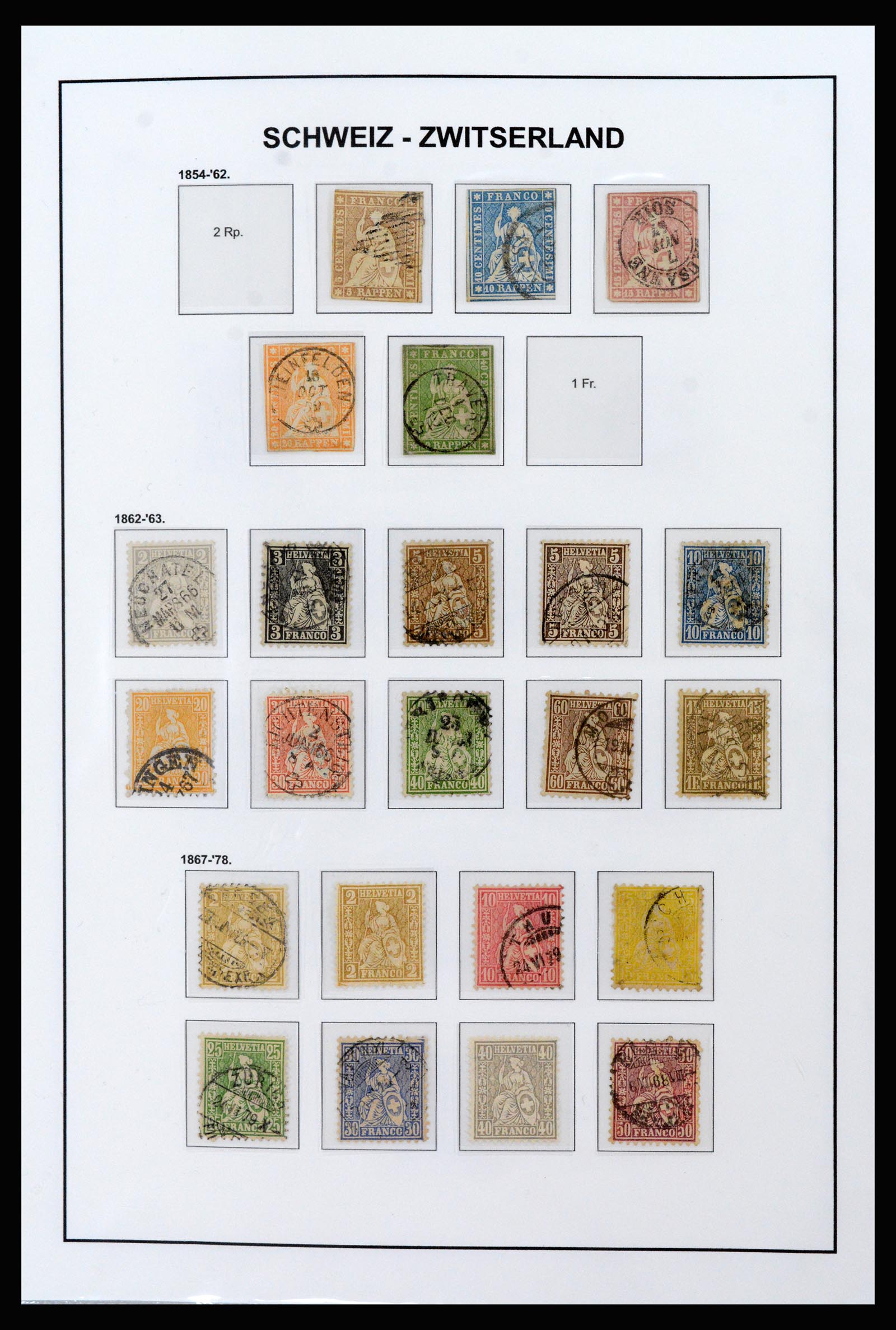 37225 001 - Postzegelverzameling 37225 Zwitserland 1854-2020.