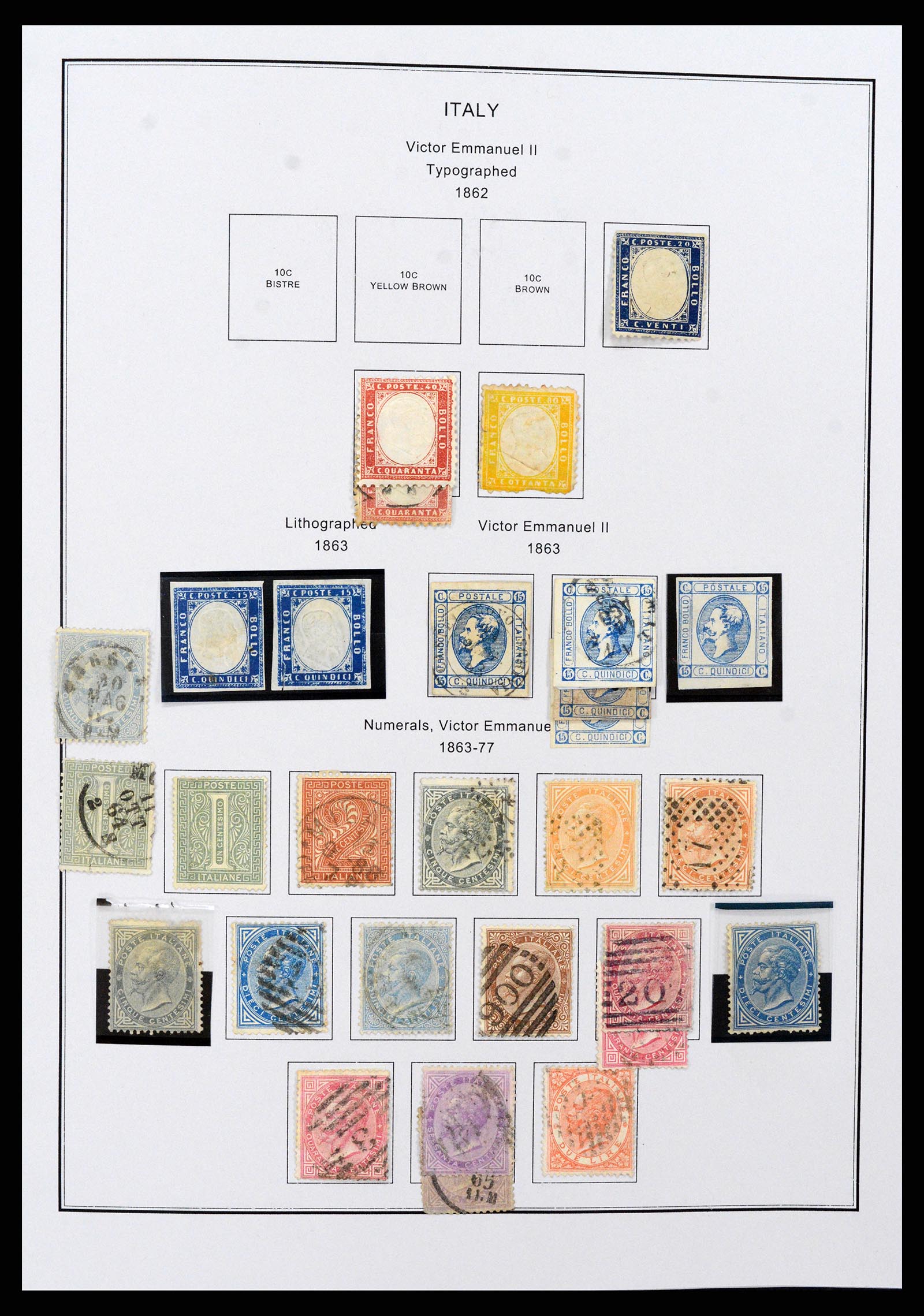 37230 001 - Postzegelverzameling 37230 Italië en gebieden 1862-1990.