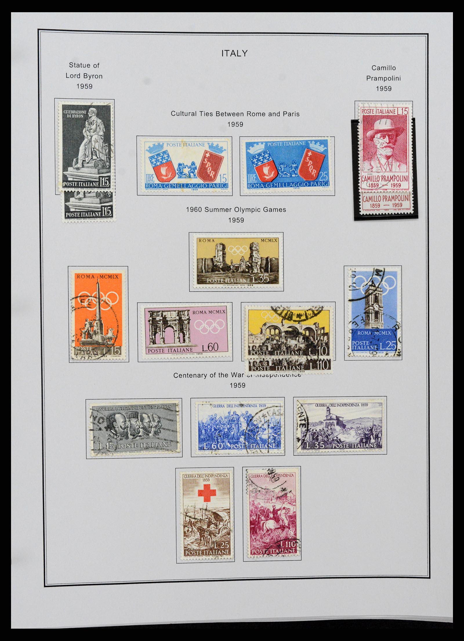 37230 077 - Postzegelverzameling 37230 Italië en gebieden 1862-1990.