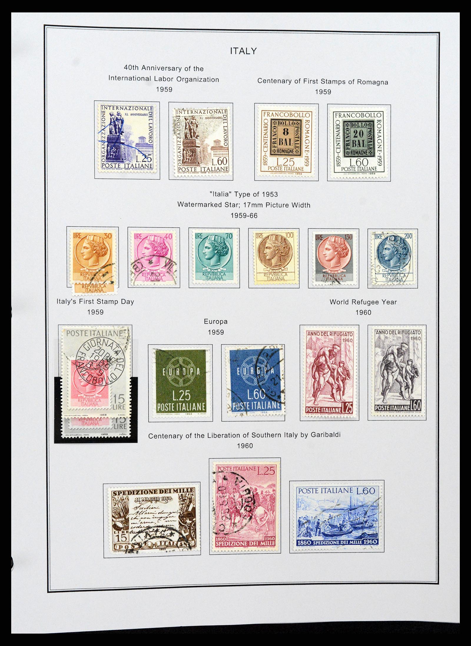 37230 080 - Postzegelverzameling 37230 Italië en gebieden 1862-1990.