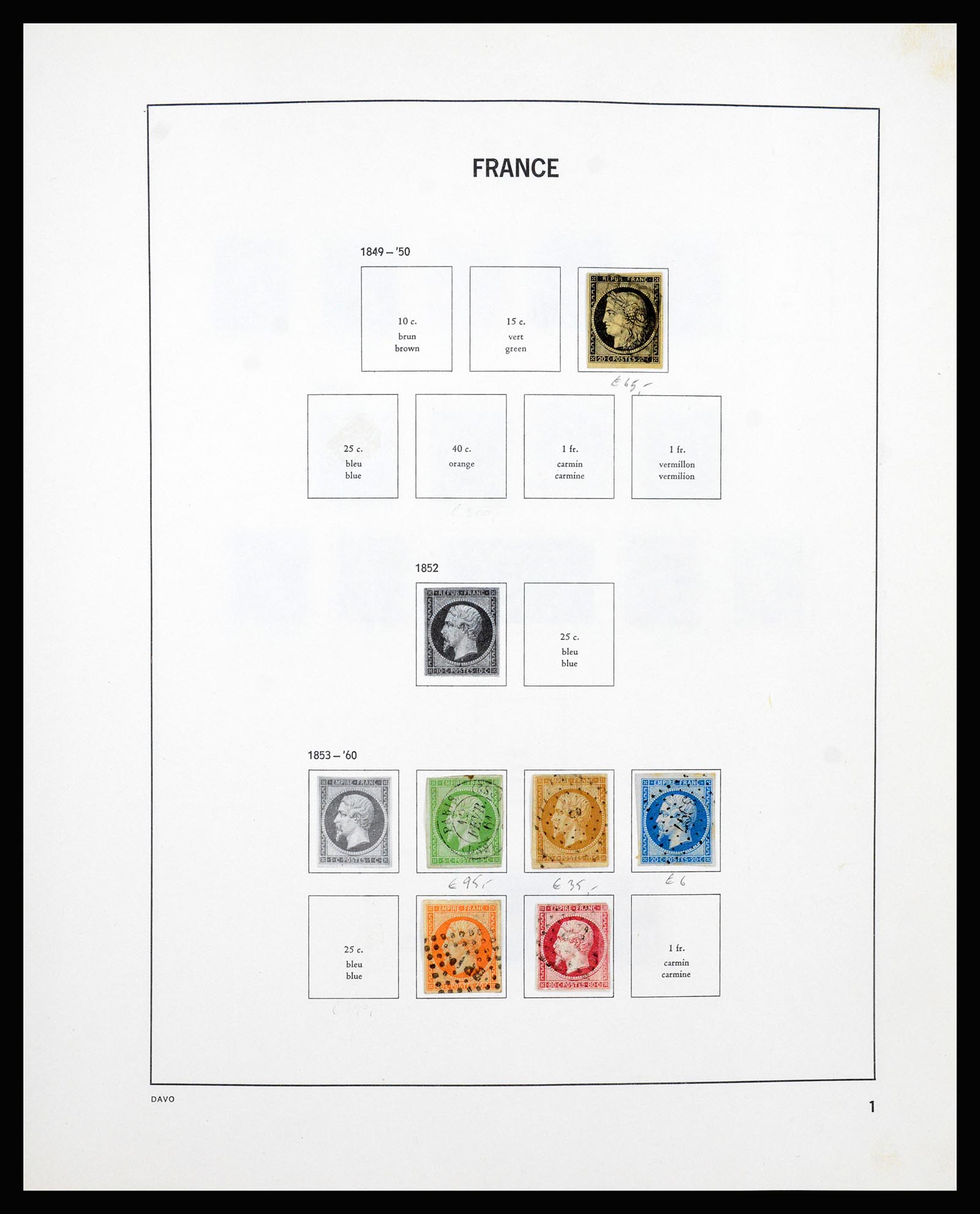 37236 001 - Postzegelverzameling 37236 Frankrijk 1849-1970.