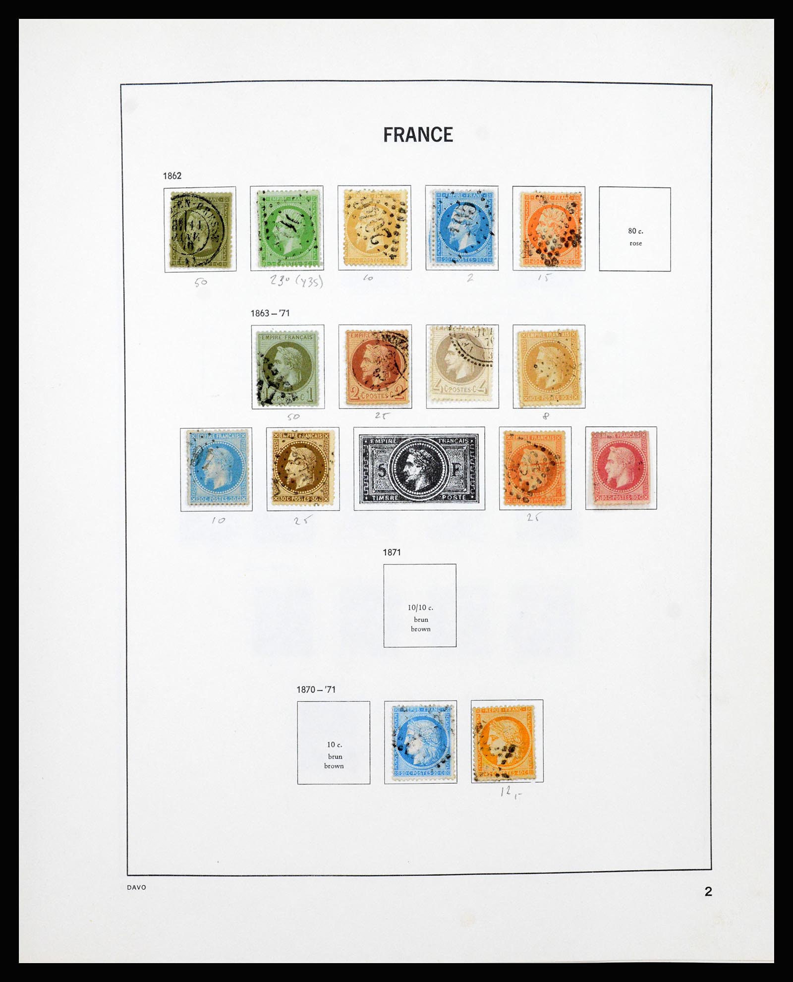 37236 002 - Postzegelverzameling 37236 Frankrijk 1849-1970.