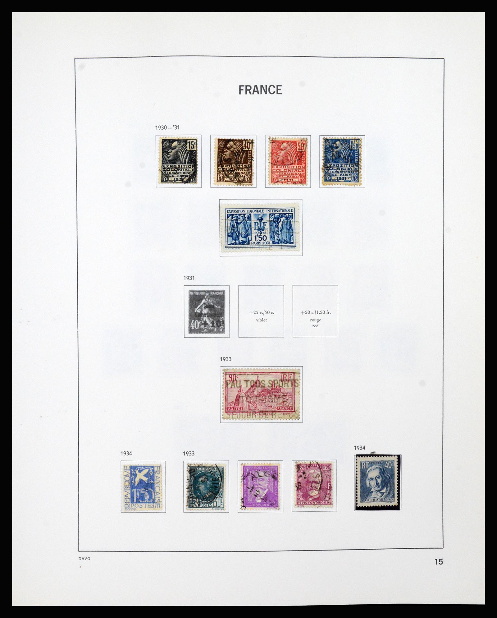 37236 015 - Postzegelverzameling 37236 Frankrijk 1849-1970.