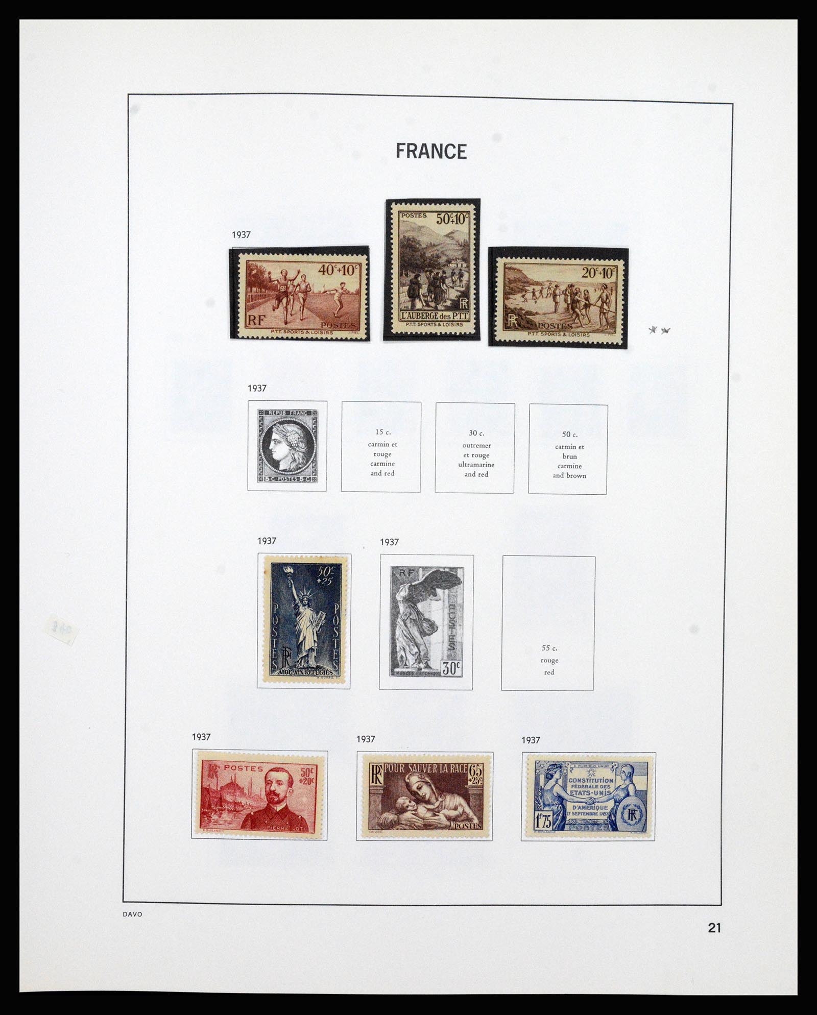 37236 021 - Postzegelverzameling 37236 Frankrijk 1849-1970.