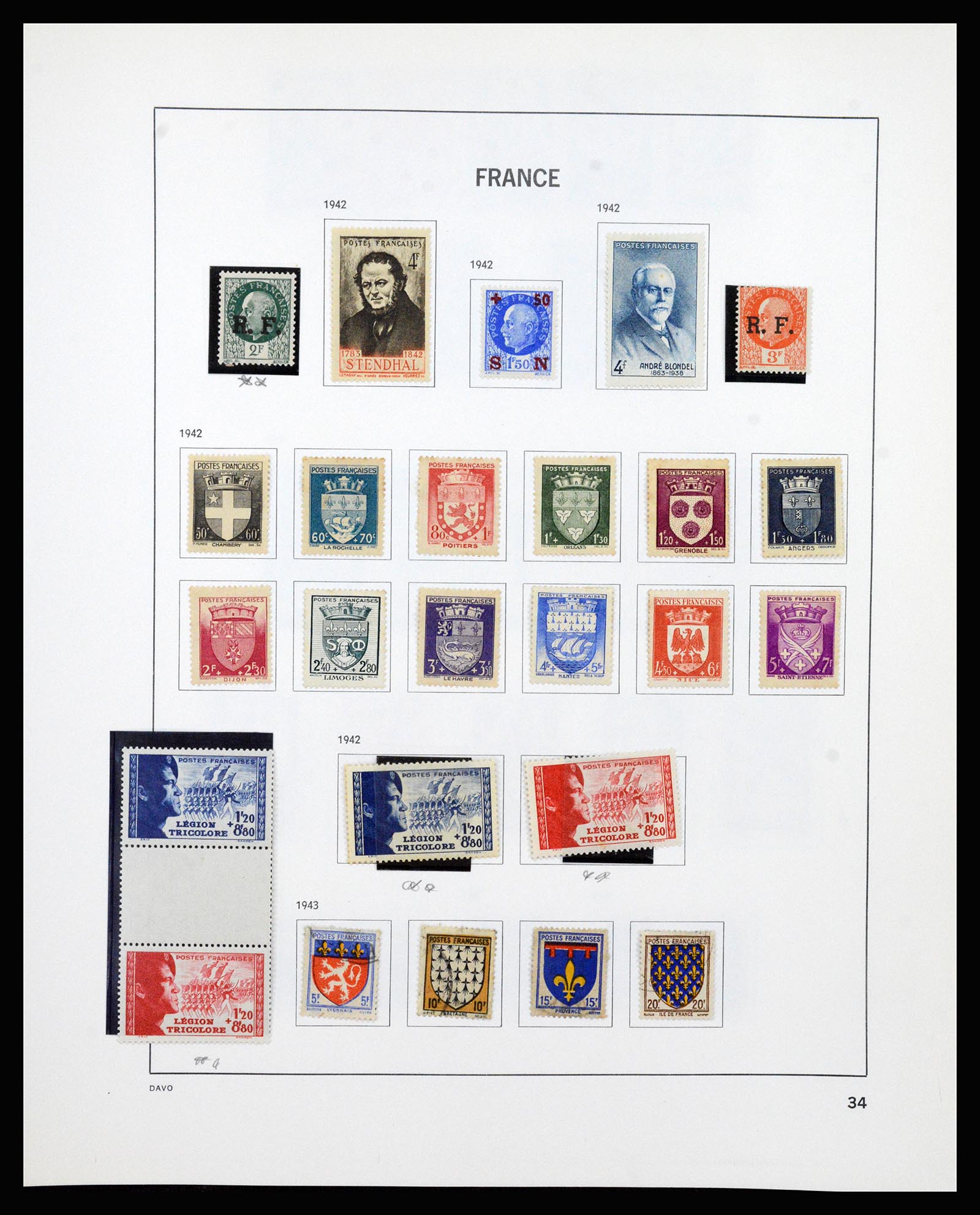 37236 034 - Postzegelverzameling 37236 Frankrijk 1849-1970.