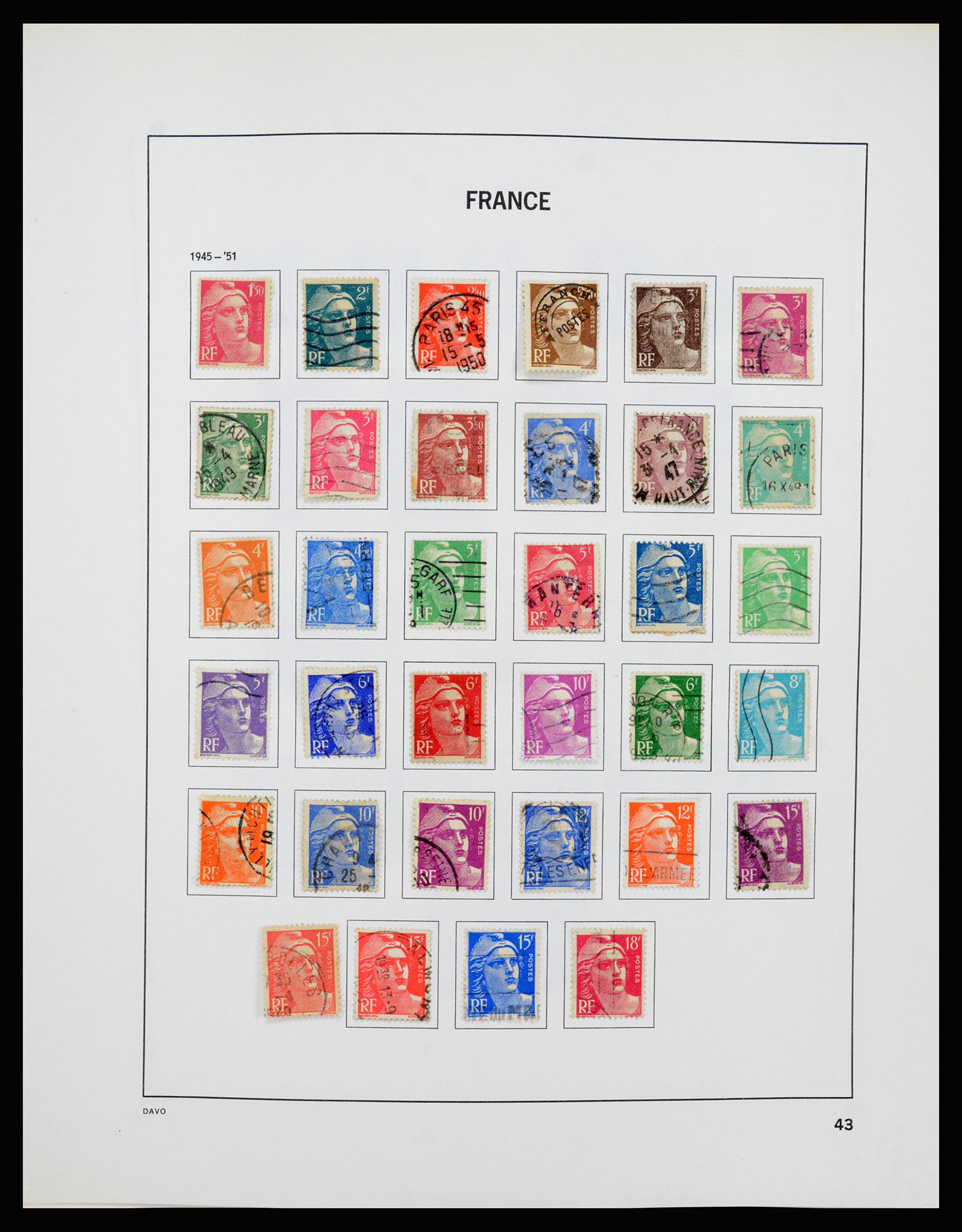 37236 043 - Postzegelverzameling 37236 Frankrijk 1849-1970.