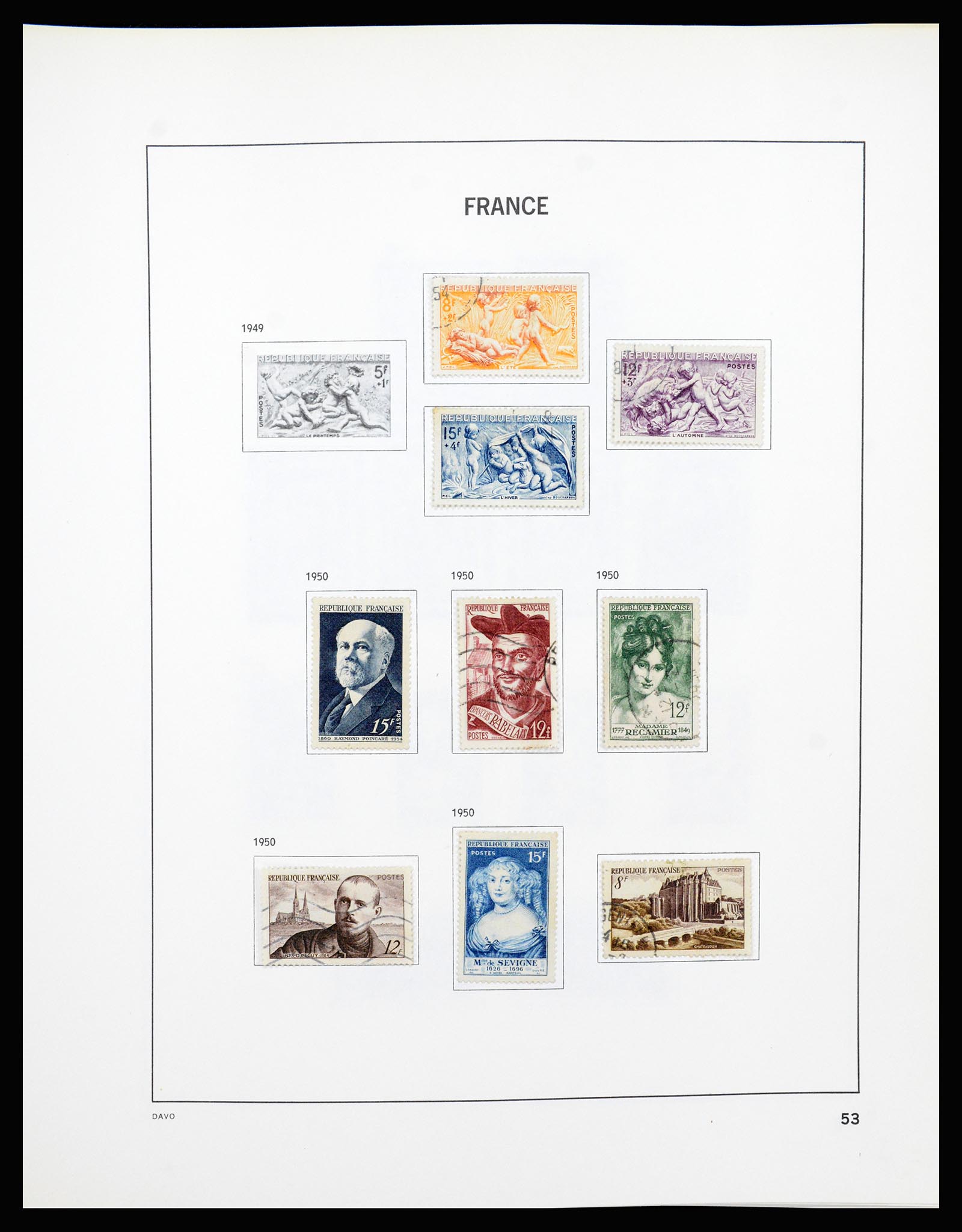 37236 053 - Postzegelverzameling 37236 Frankrijk 1849-1970.