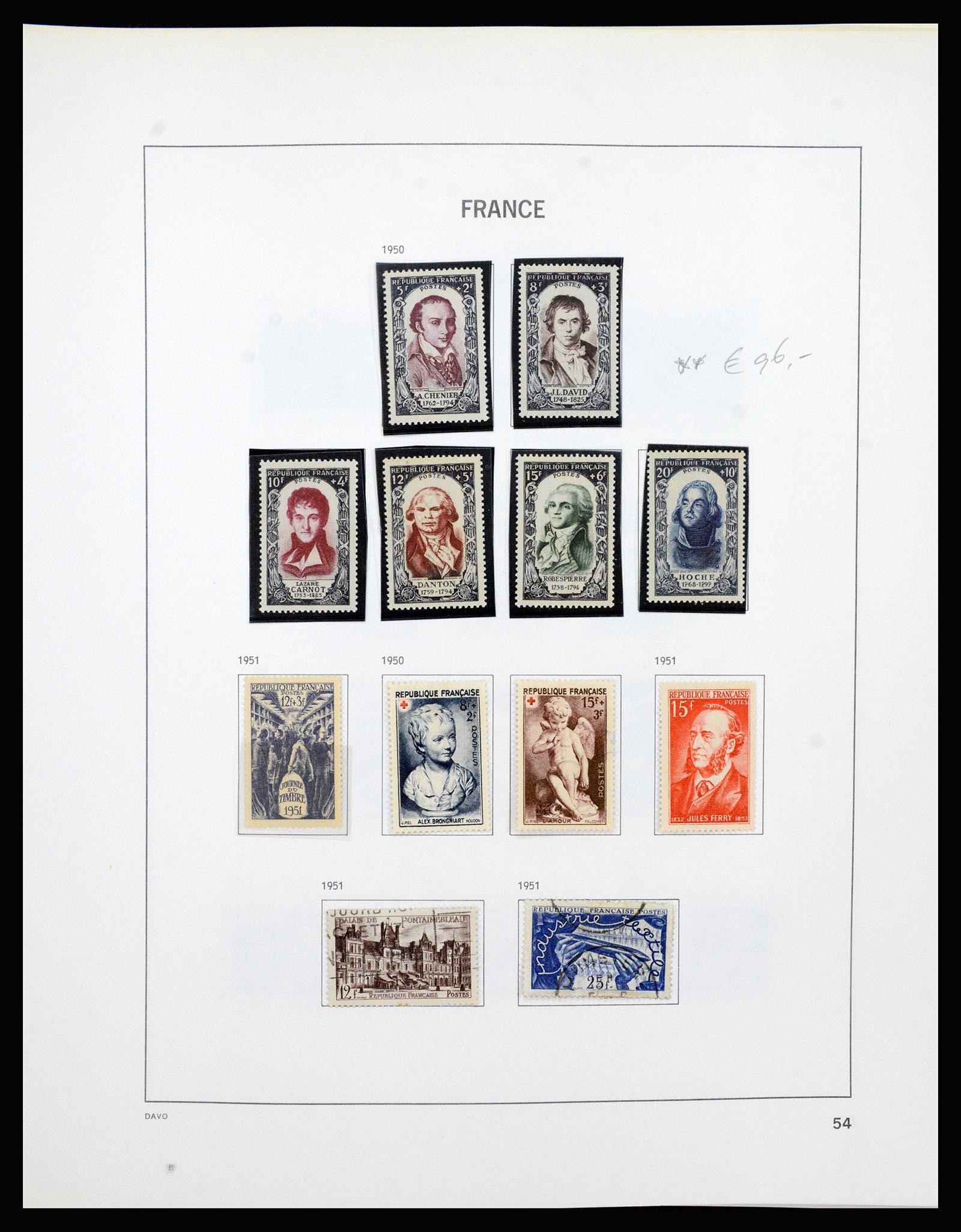 37236 054 - Postzegelverzameling 37236 Frankrijk 1849-1970.