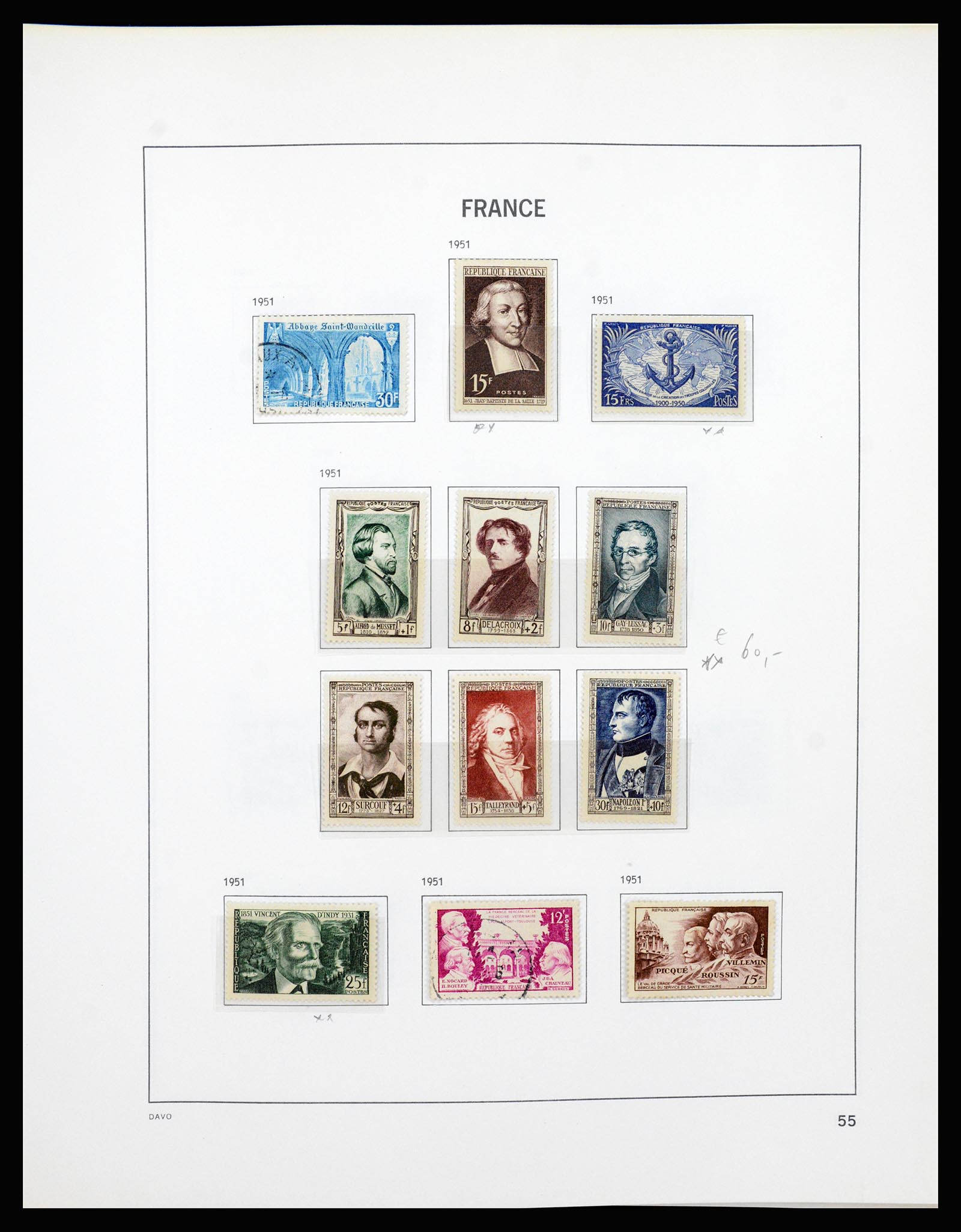 37236 055 - Postzegelverzameling 37236 Frankrijk 1849-1970.