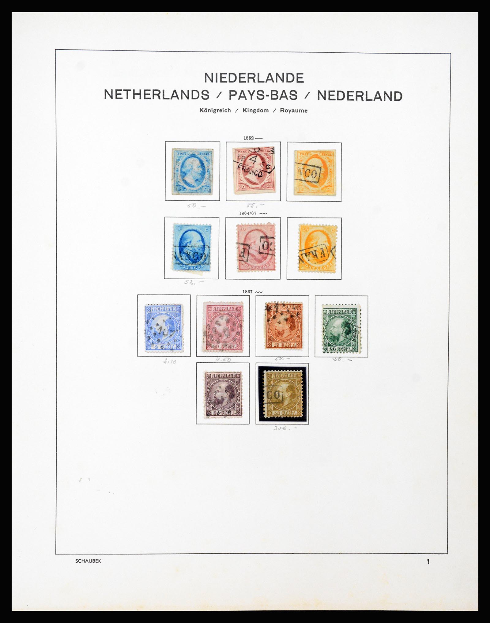 37237 001 - Postzegelverzameling 37237 Nederland 1852-1944.