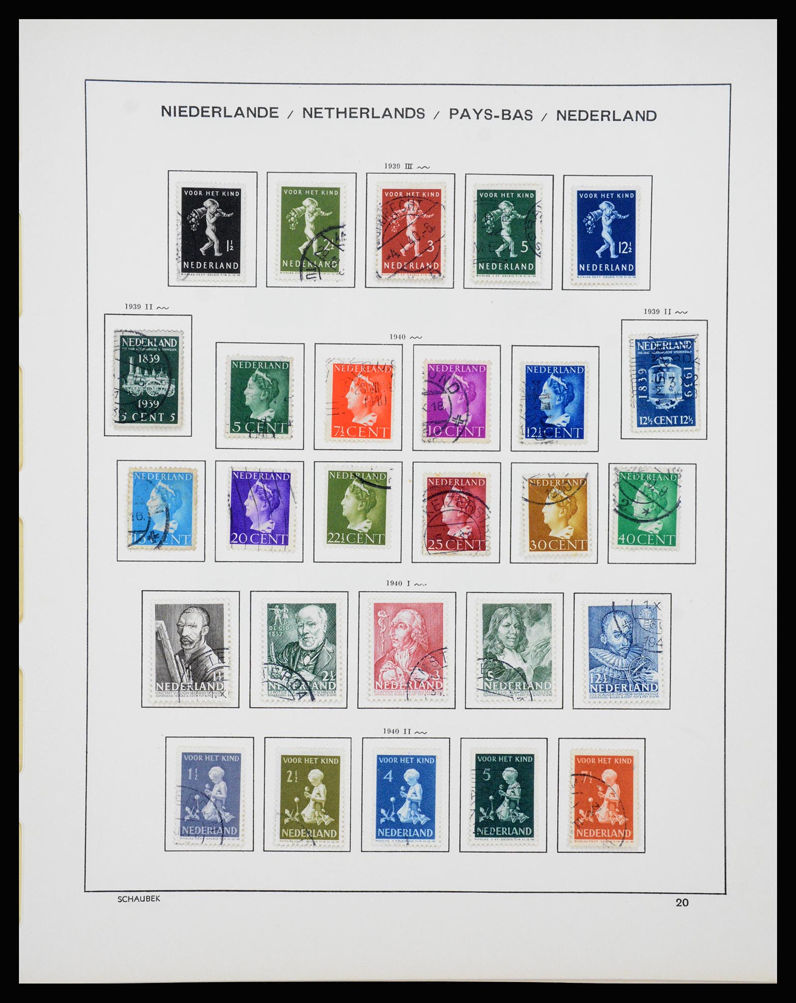 37237 019 - Postzegelverzameling 37237 Nederland 1852-1944.