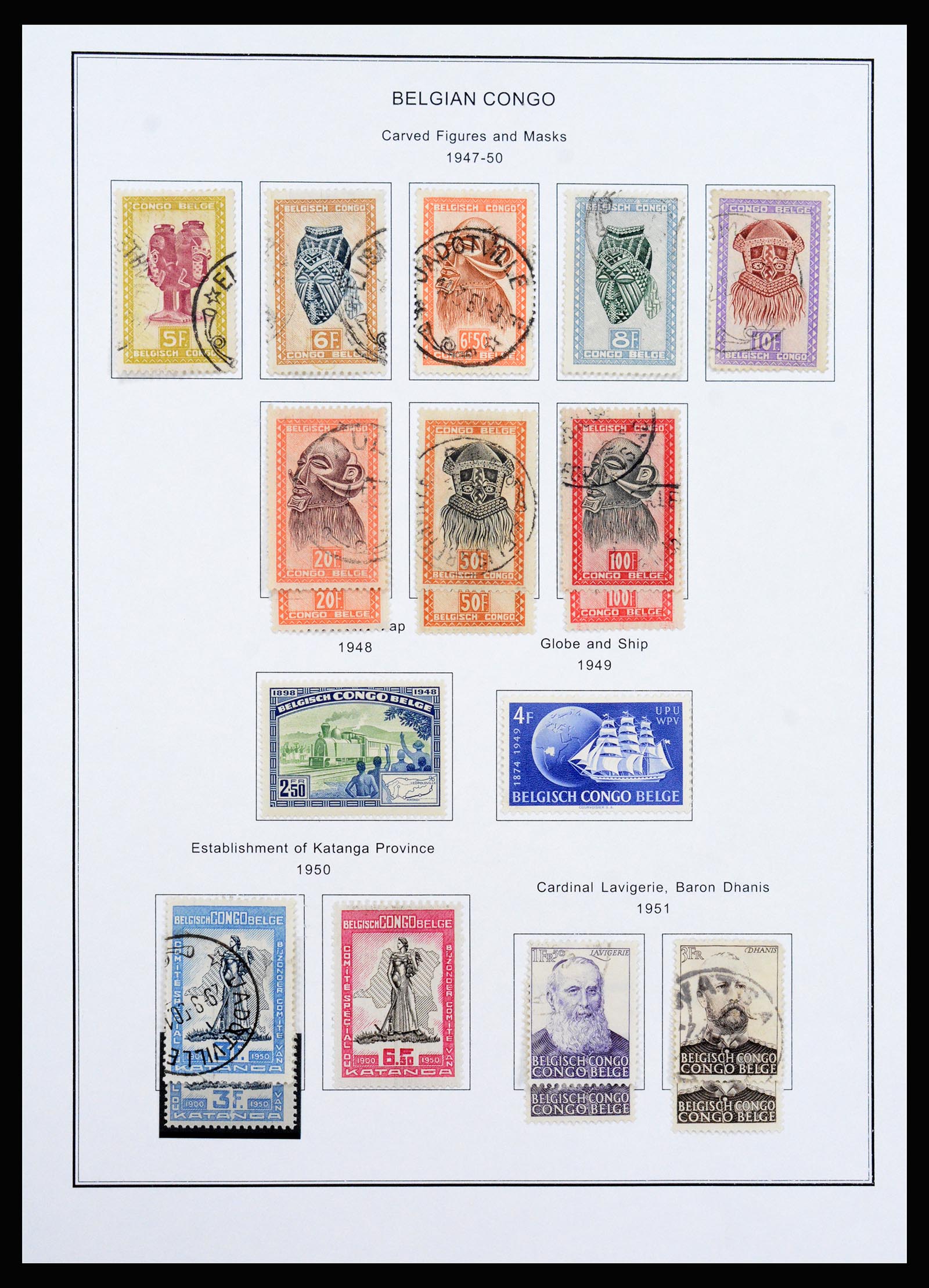 37241 021 - Postzegelverzameling 37241 Belgisch Congo en Rwanda 1886-1984.