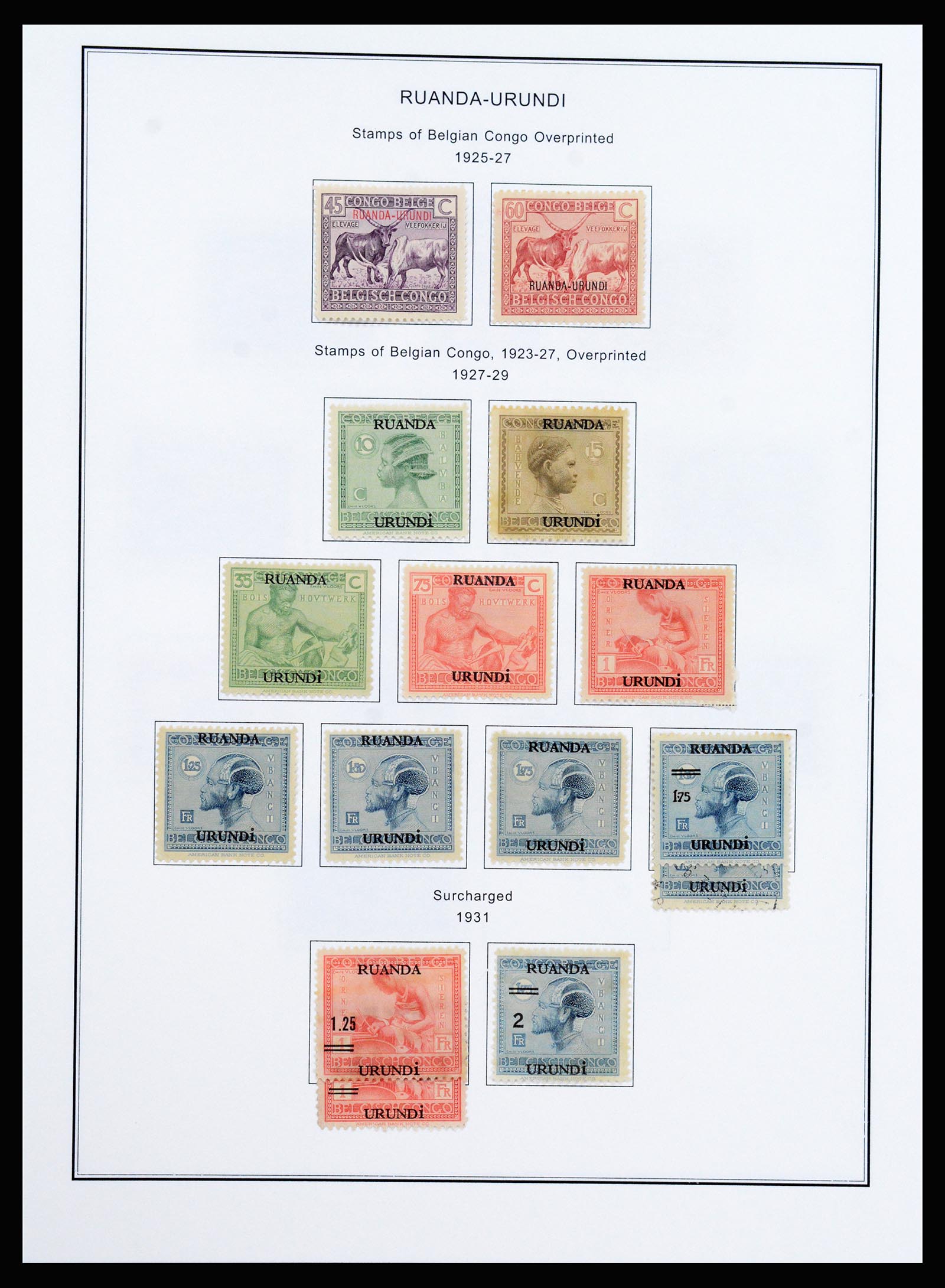 37241 052 - Postzegelverzameling 37241 Belgisch Congo en Rwanda 1886-1984.