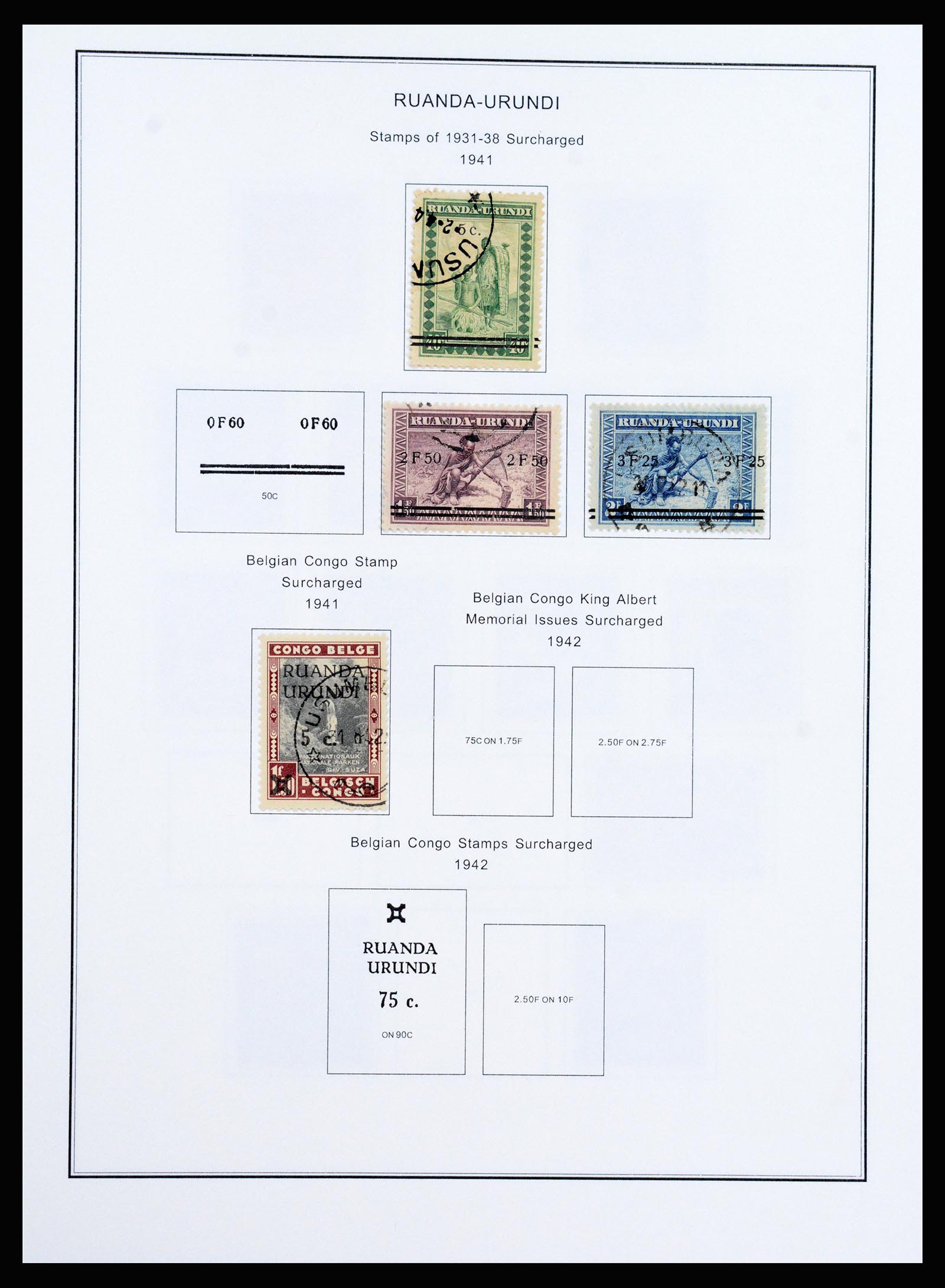 37241 055 - Postzegelverzameling 37241 Belgisch Congo en Rwanda 1886-1984.