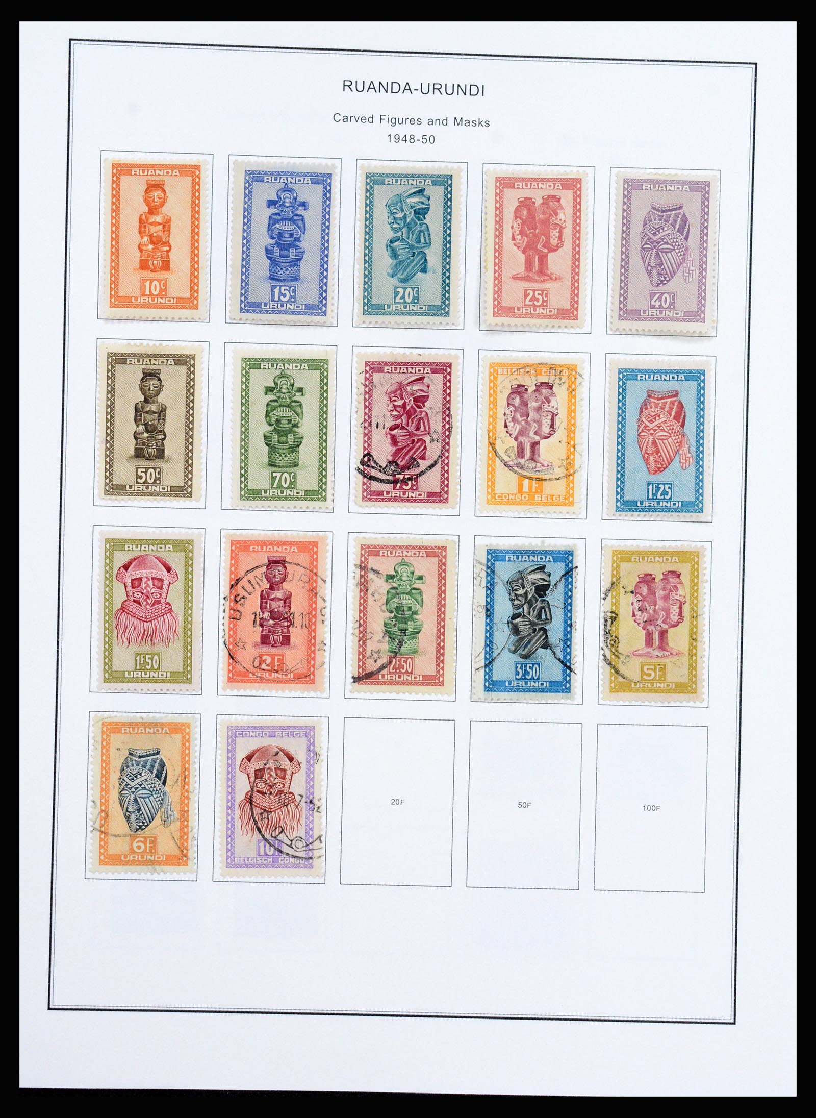 37241 058 - Postzegelverzameling 37241 Belgisch Congo en Rwanda 1886-1984.