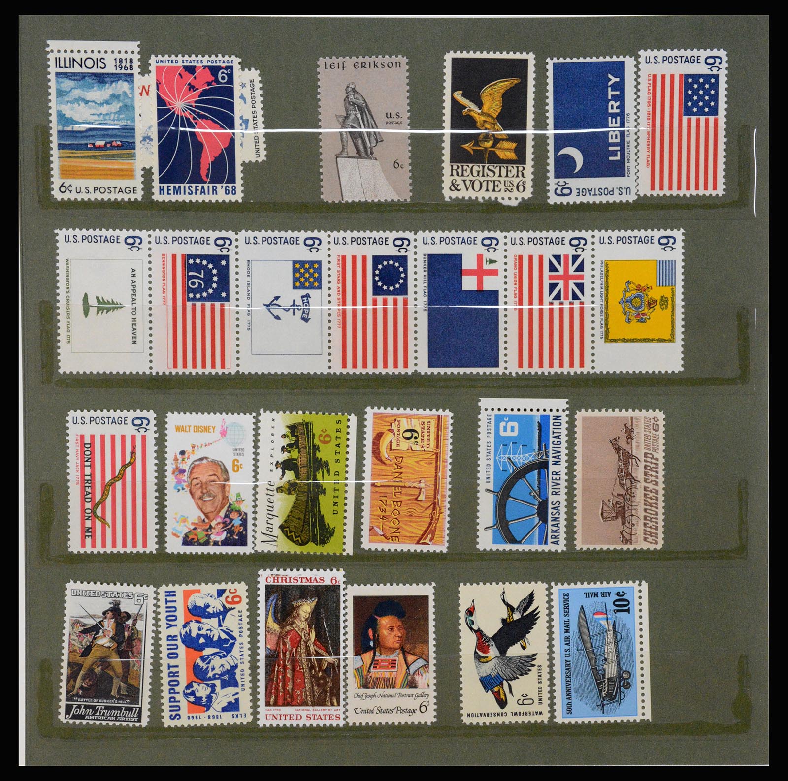 37242 002 - Postzegelverzameling 37242 USA 1968-1976 jaarsets.