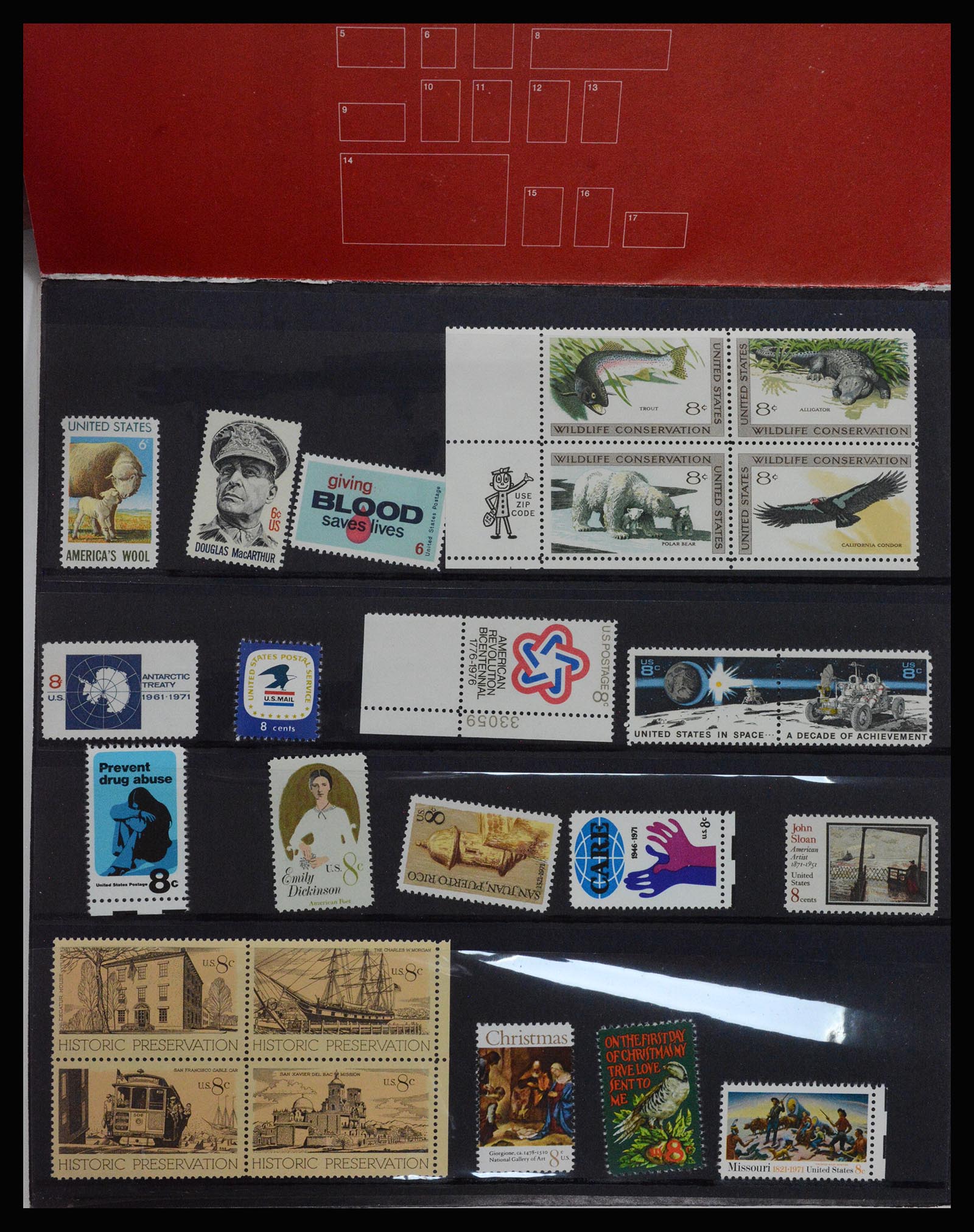 37242 008 - Postzegelverzameling 37242 USA 1968-1976 jaarsets.