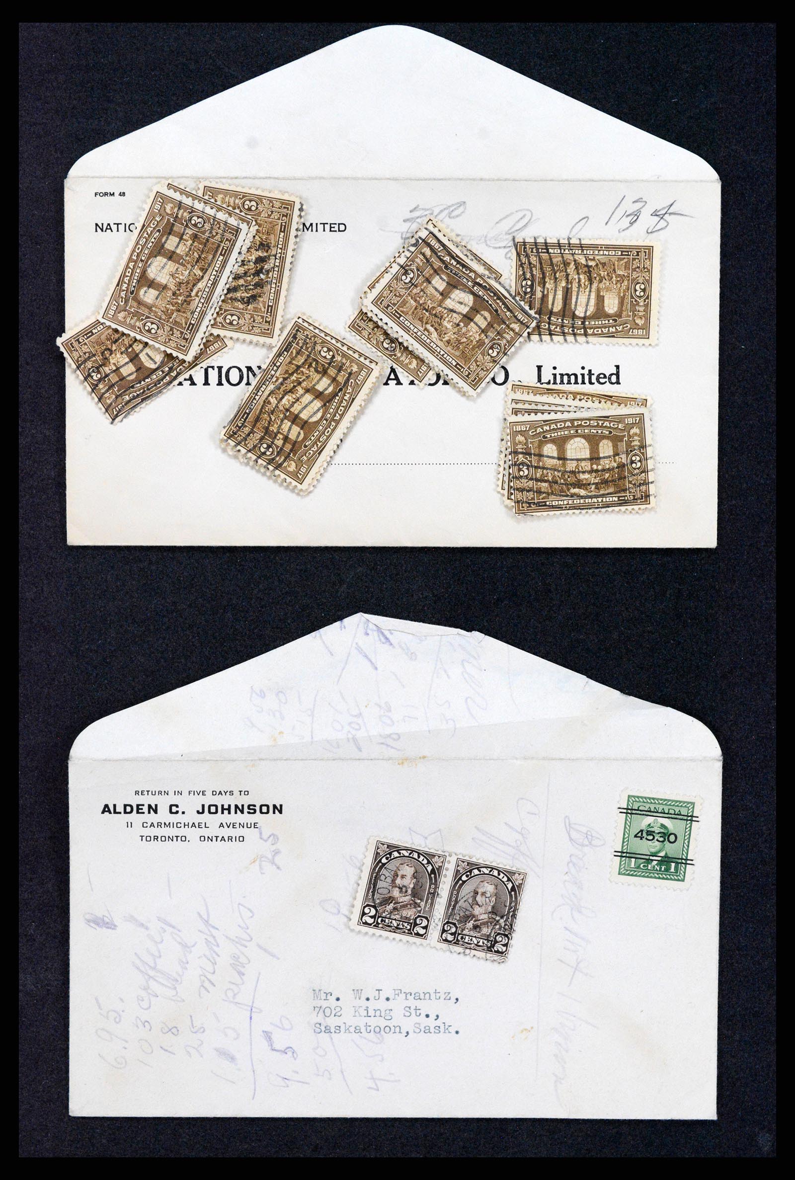 37243 012 - Postzegelverzameling 37243 Canada 1868-1955.