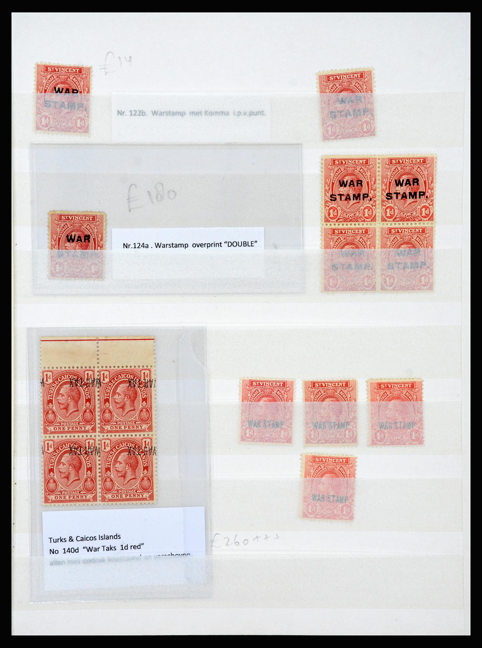 37249 001 - Postzegelverzameling 37249 Engelse koloniën War Tax 1915-1919.