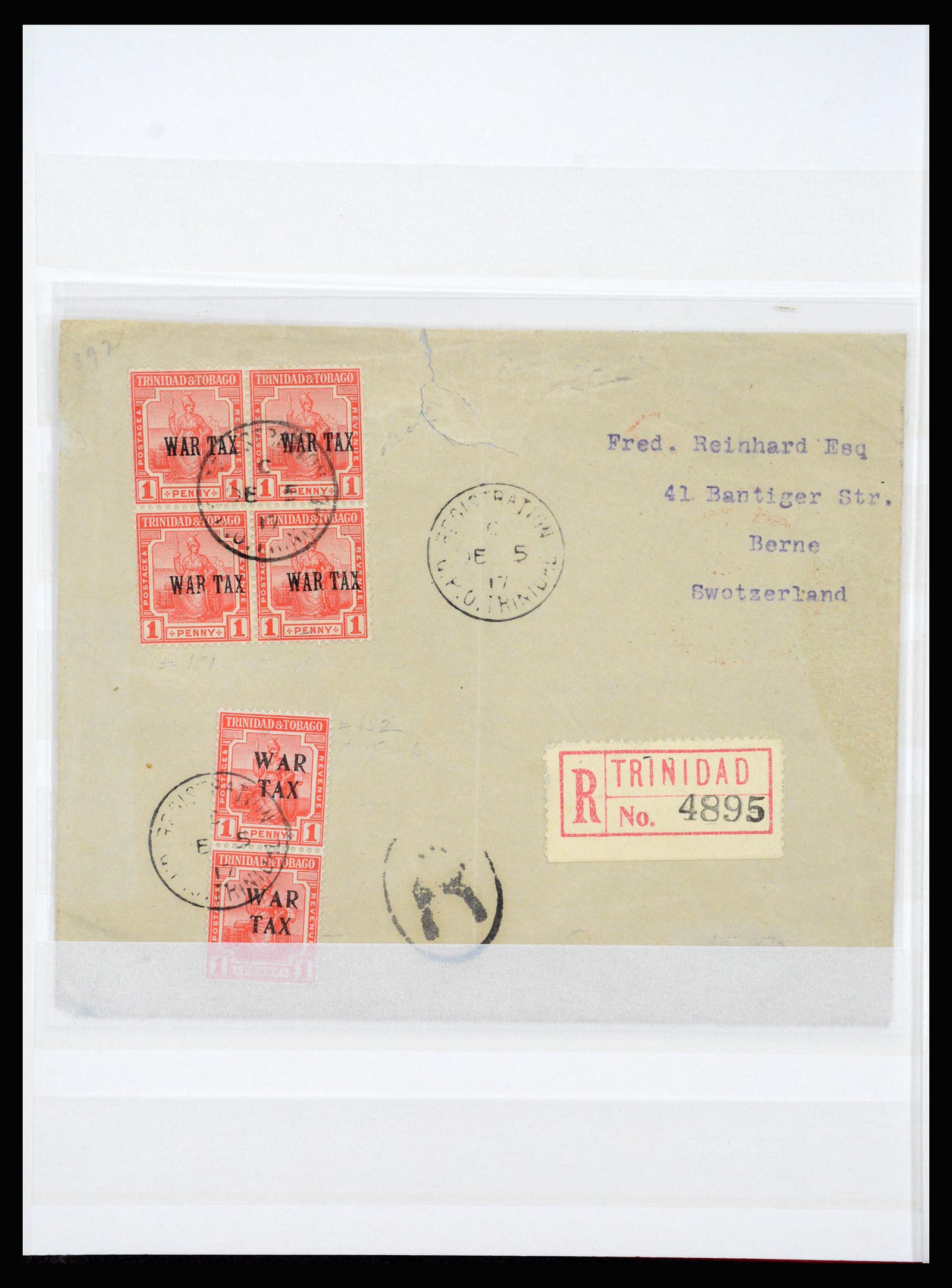37249 010 - Postzegelverzameling 37249 Engelse koloniën War Tax 1915-1919.