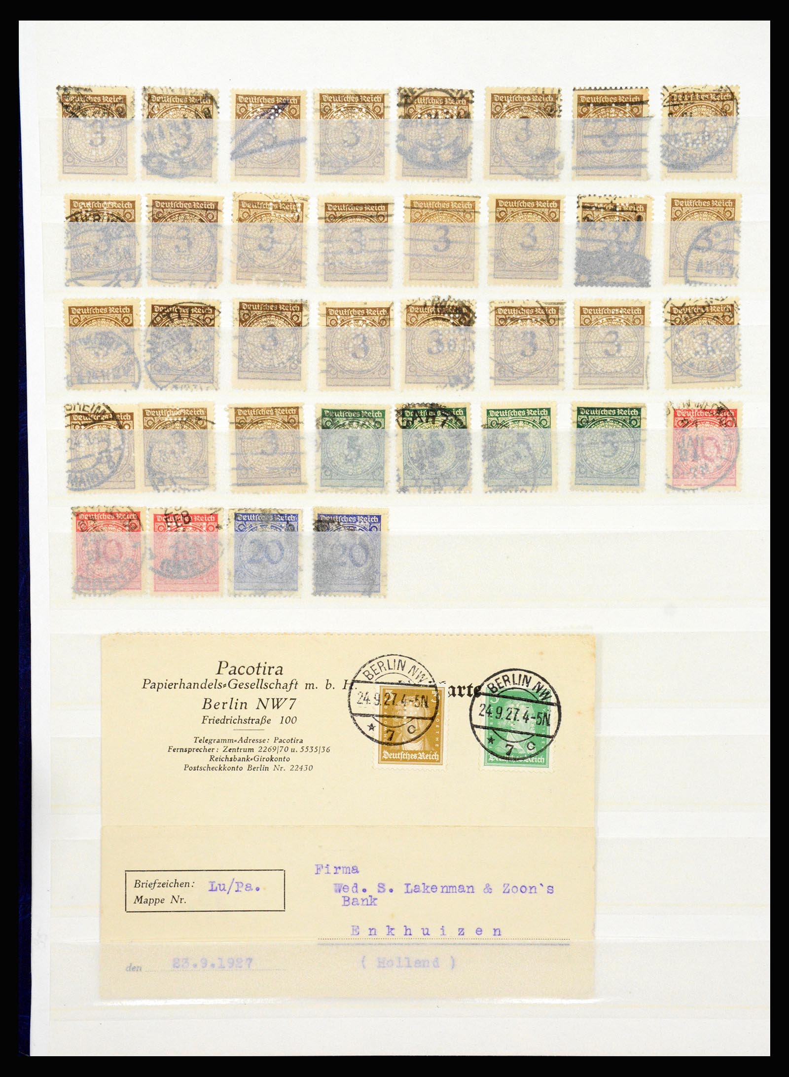 37254 002 - Postzegelverzameling 37254 Duitse Rijk perfins 1900-1945.