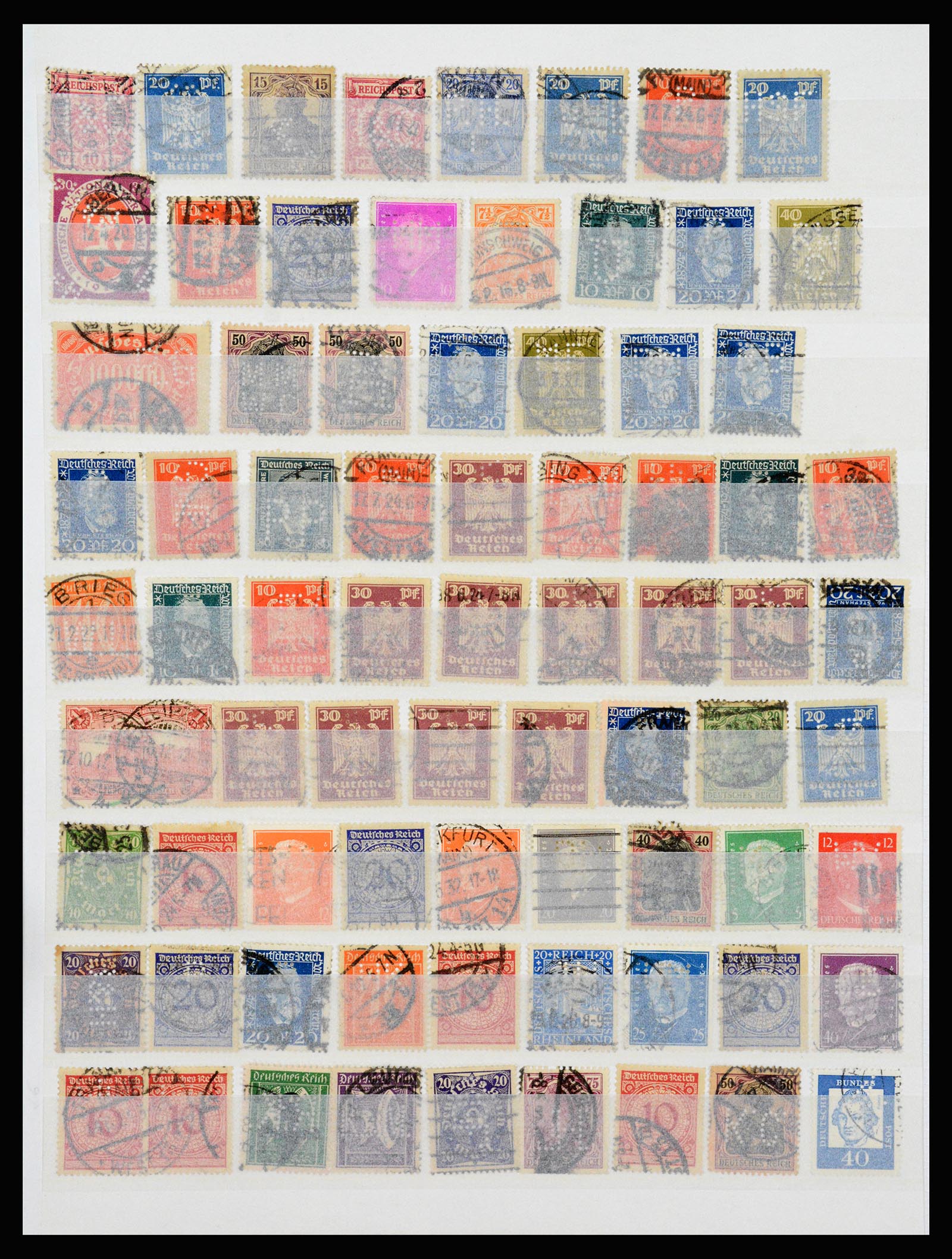 37254 004 - Stamp collection 37254 German Reich perfins 1900-1945.