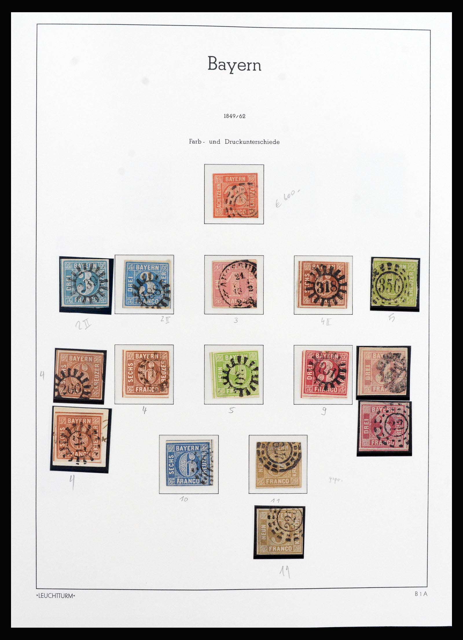 37255 002 - Stamp collection 37255 Bavaria 1849-1920.
