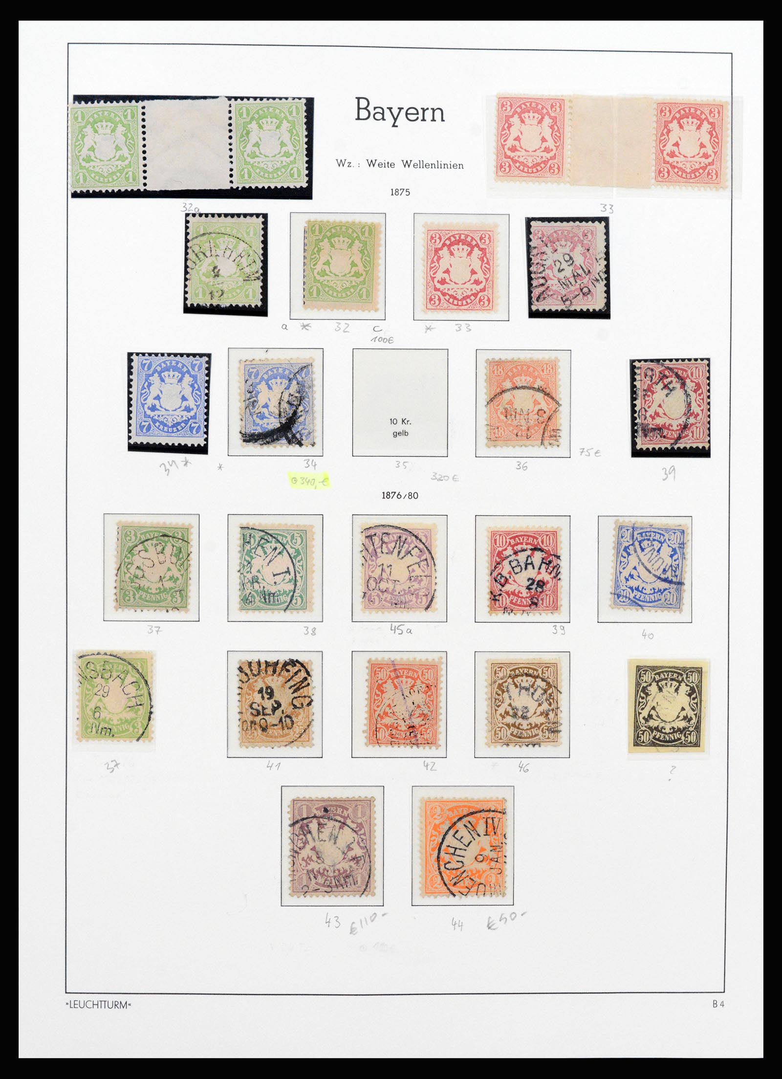 37255 005 - Postzegelverzameling 37255 Beieren 1849-1920.