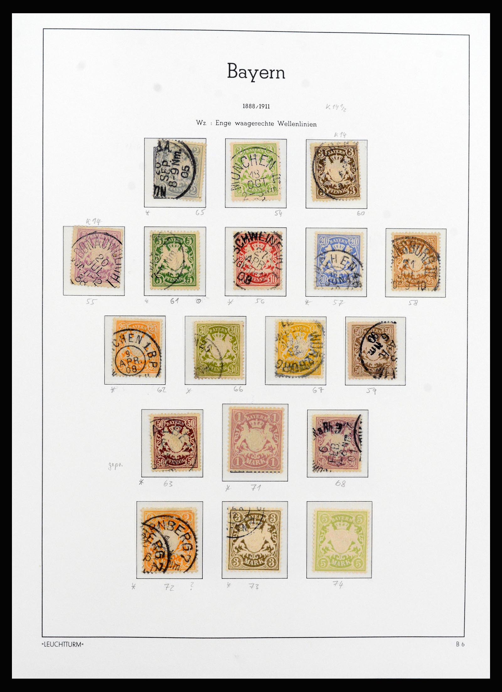 37255 008 - Postzegelverzameling 37255 Beieren 1849-1920.