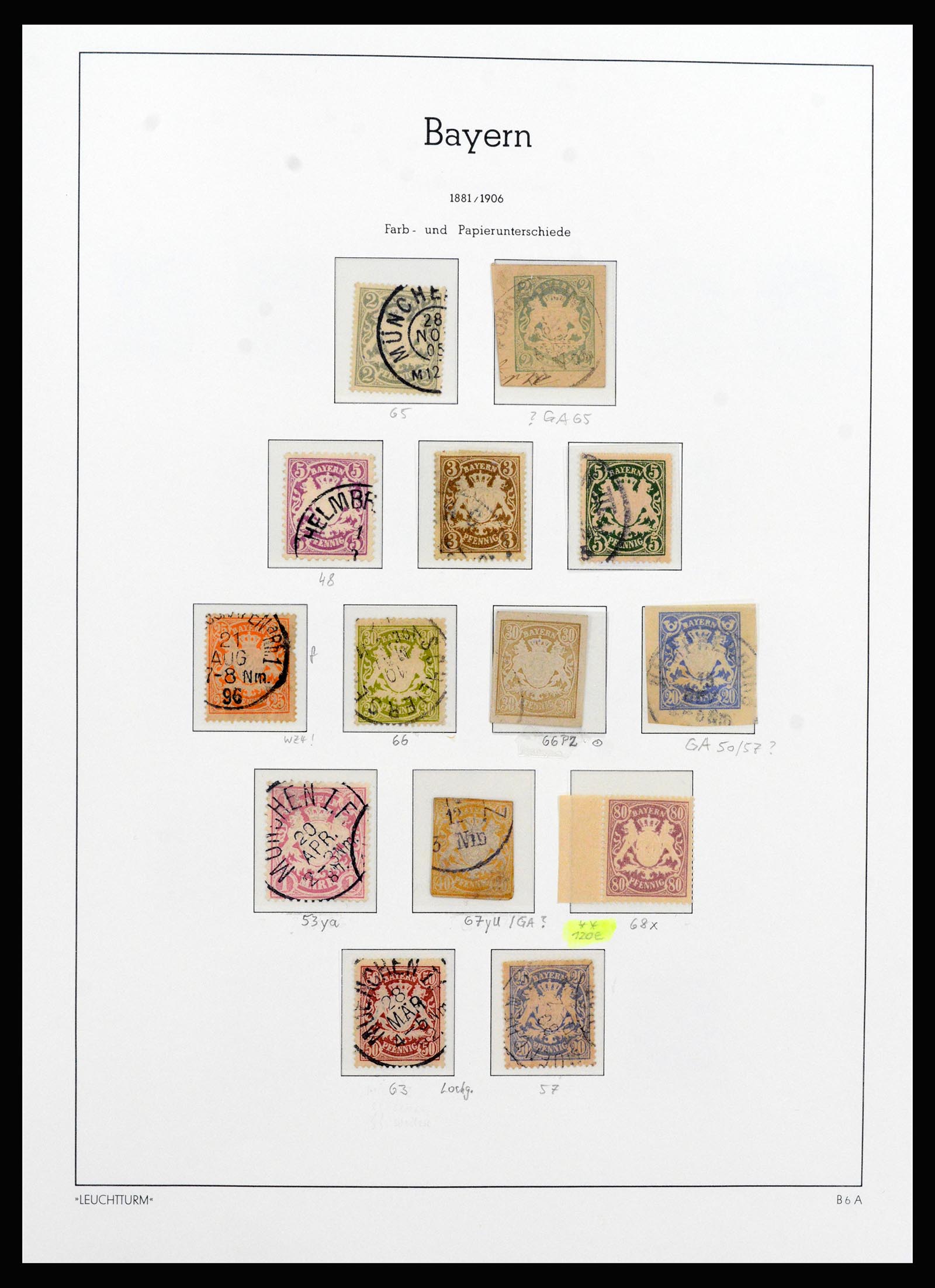 37255 009 - Postzegelverzameling 37255 Beieren 1849-1920.