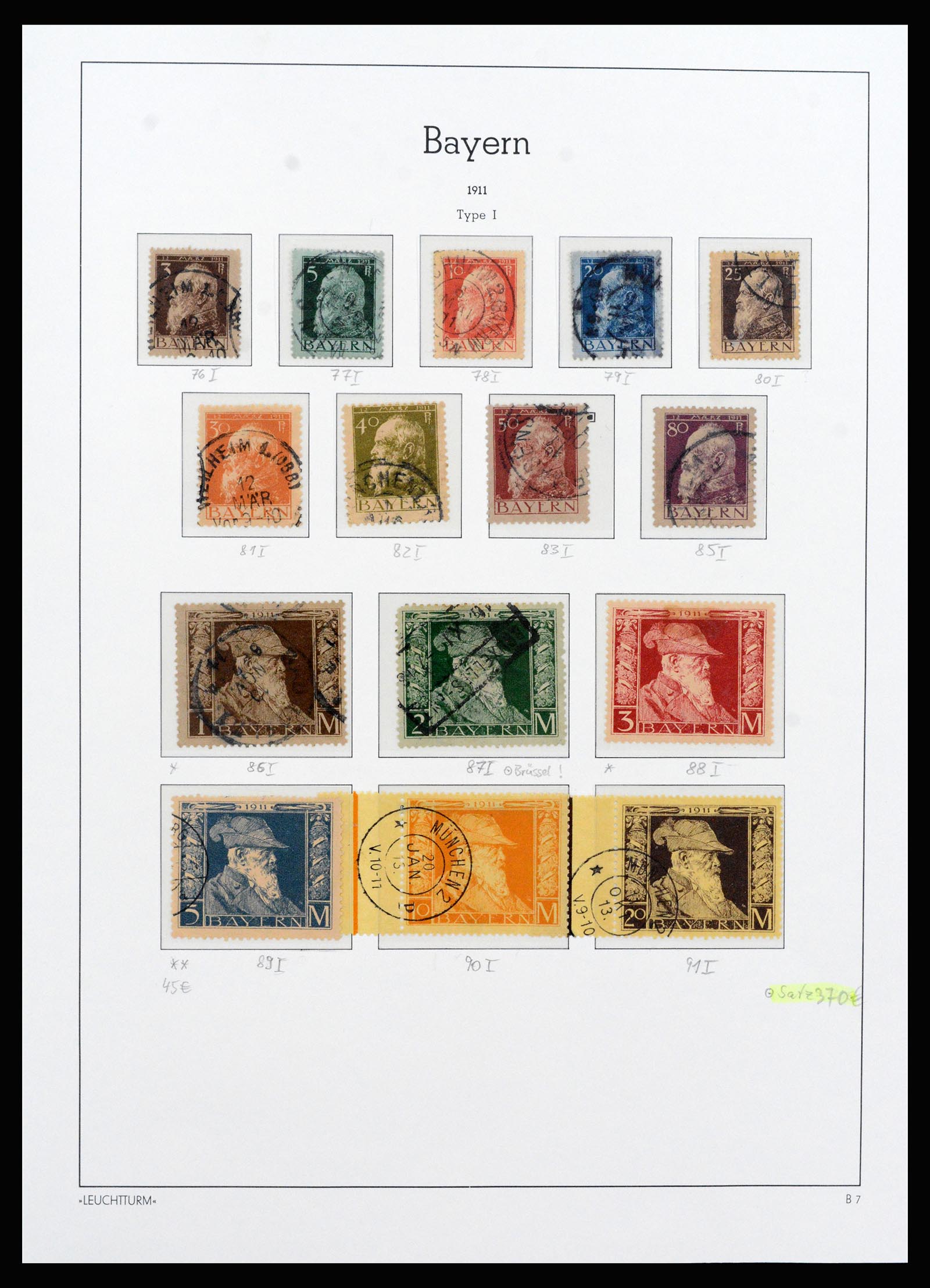 37255 011 - Postzegelverzameling 37255 Beieren 1849-1920.