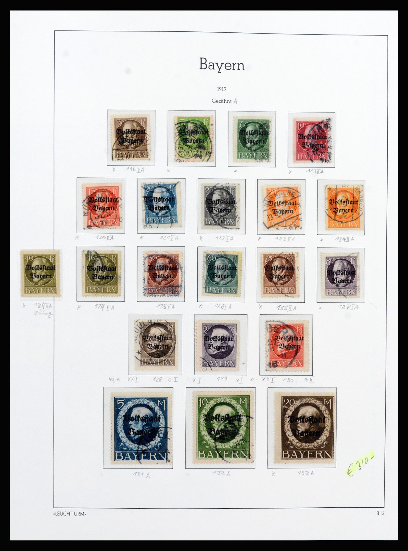37255 017 - Postzegelverzameling 37255 Beieren 1849-1920.