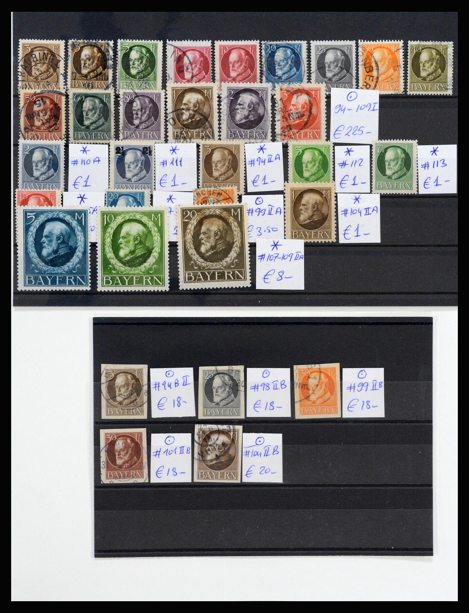 37255 020 - Postzegelverzameling 37255 Beieren 1849-1920.