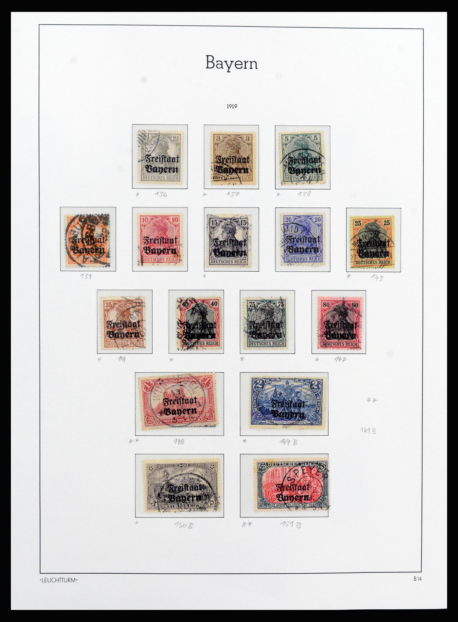 37255 021 - Postzegelverzameling 37255 Beieren 1849-1920.