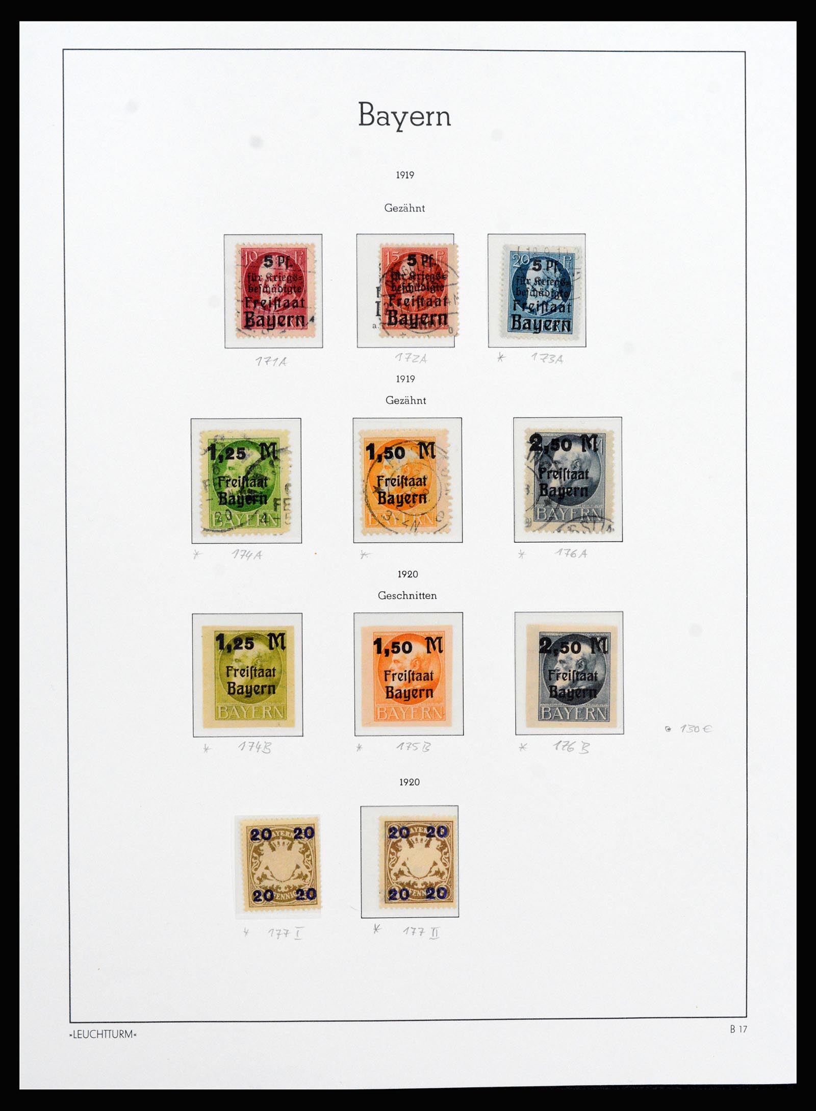 37255 026 - Postzegelverzameling 37255 Beieren 1849-1920.