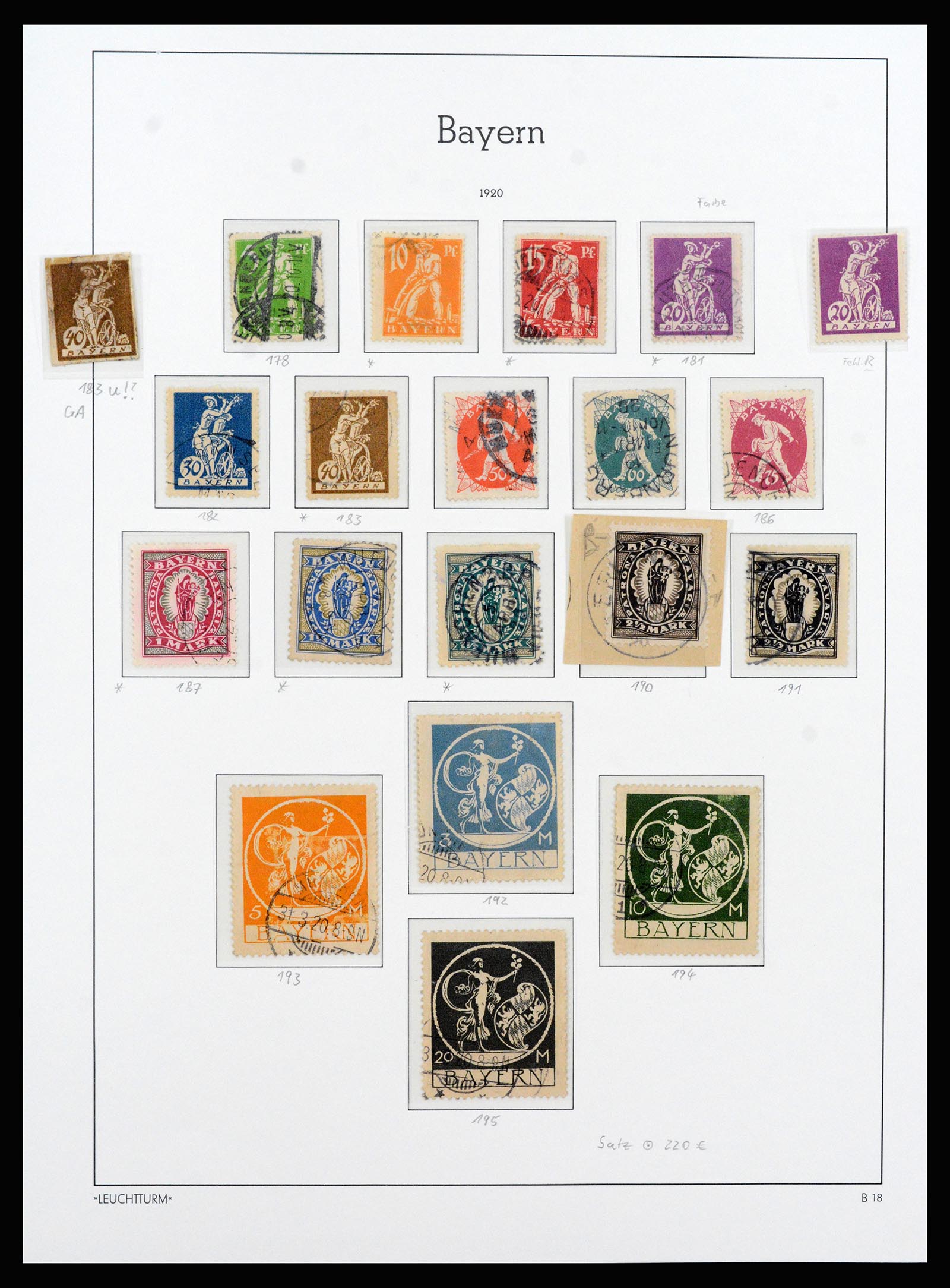 37255 028 - Postzegelverzameling 37255 Beieren 1849-1920.