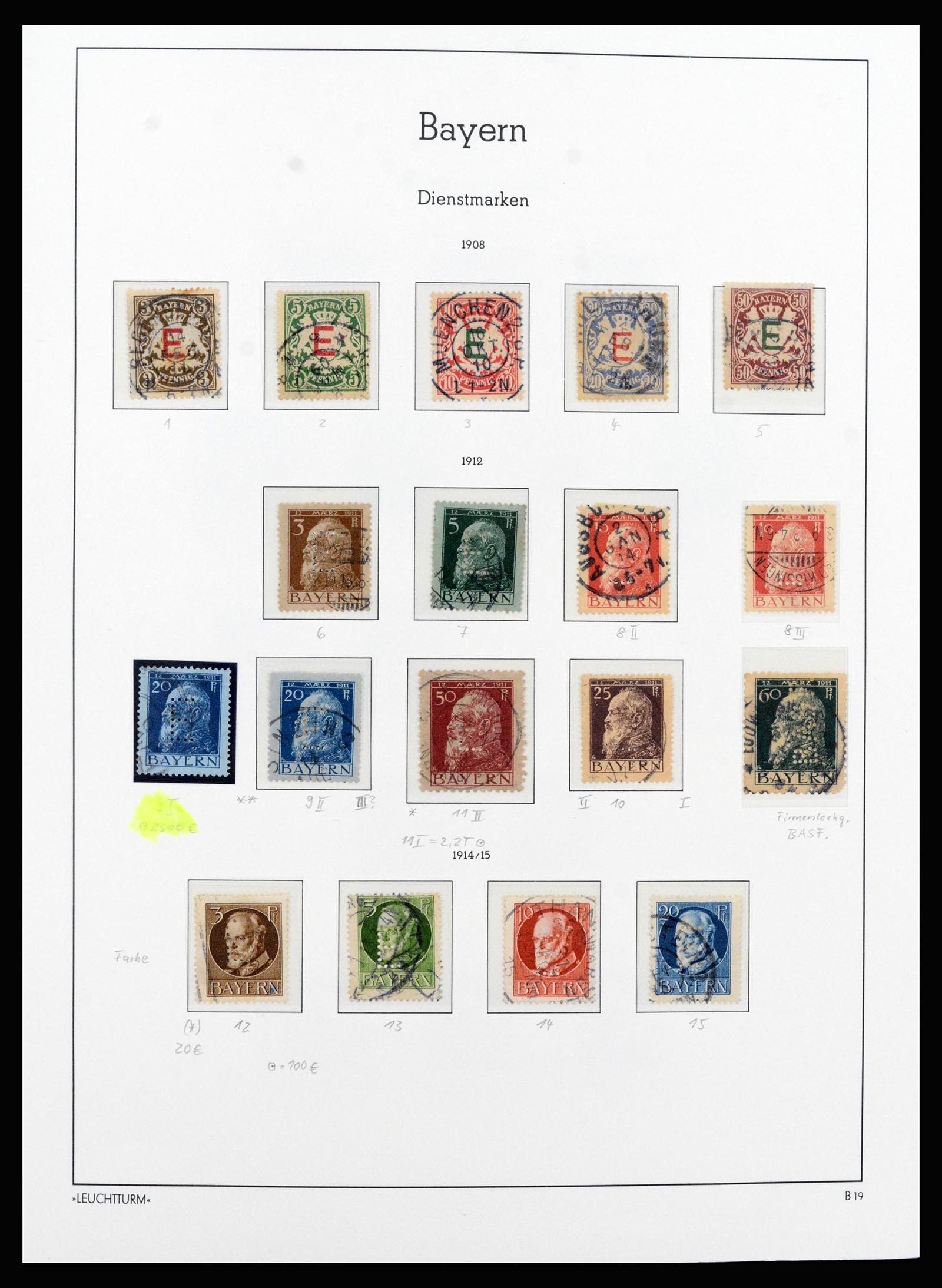 37255 029 - Postzegelverzameling 37255 Beieren 1849-1920.