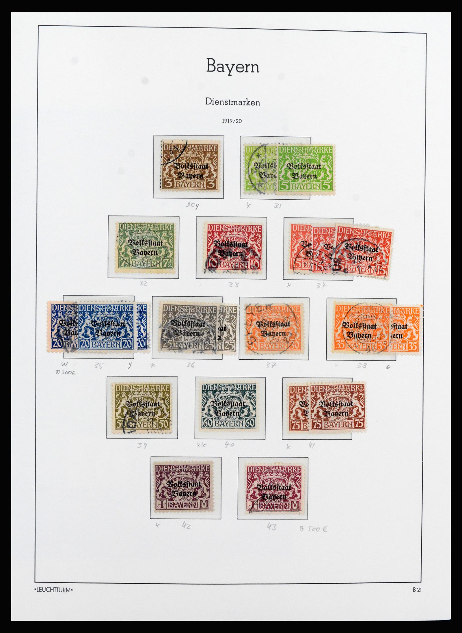 37255 033 - Postzegelverzameling 37255 Beieren 1849-1920.