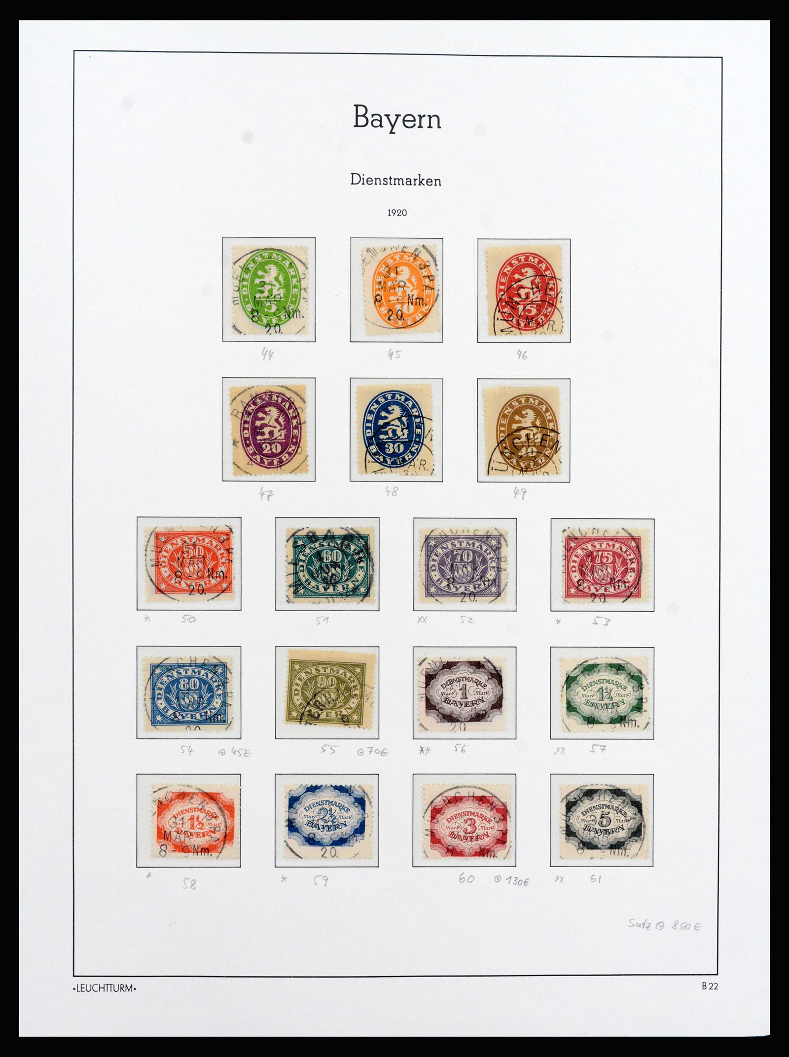 37255 037 - Postzegelverzameling 37255 Beieren 1849-1920.