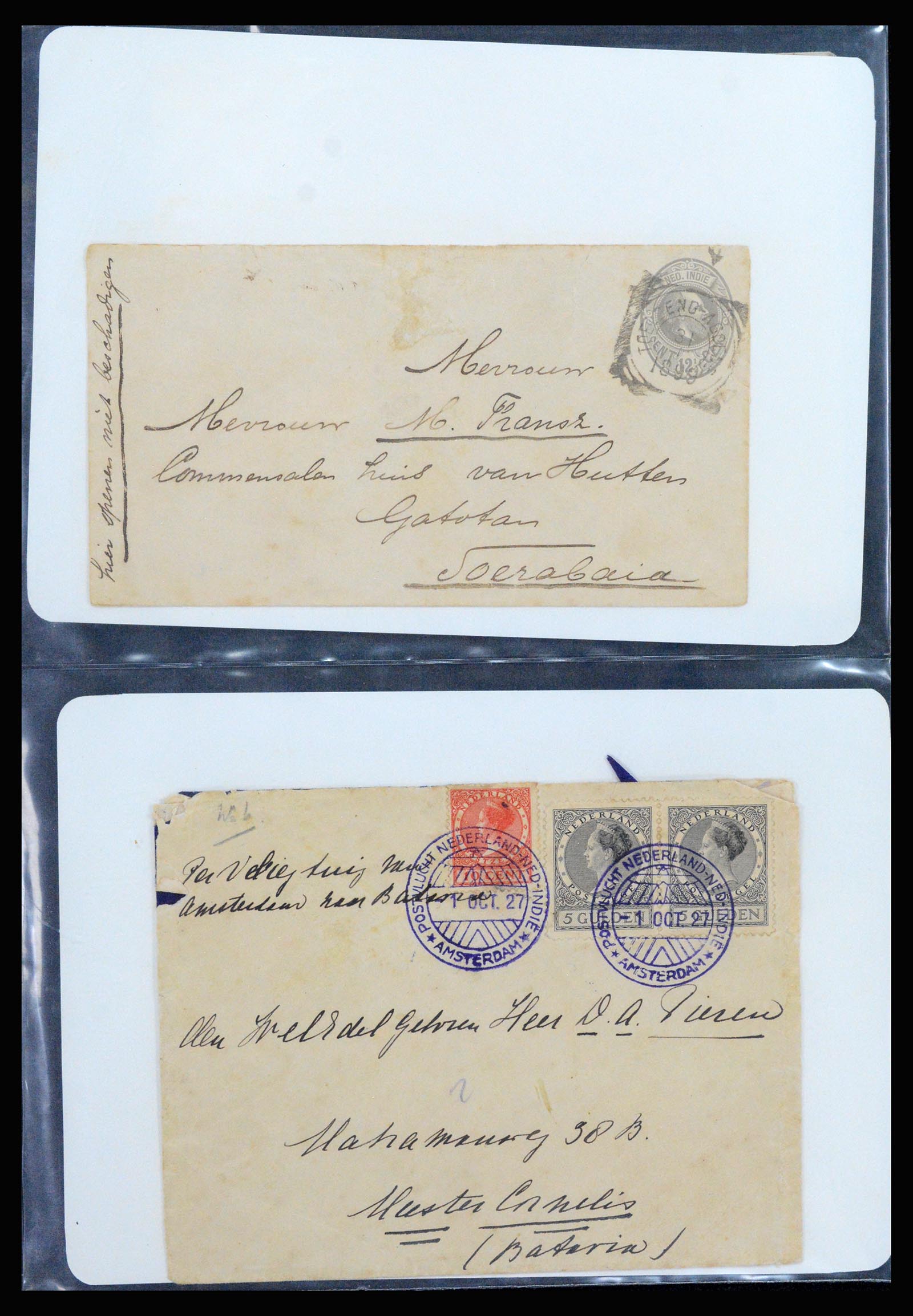 37256 001 - Postzegelverzameling 37256 Nederland en gebieden brieven 1899-1960.