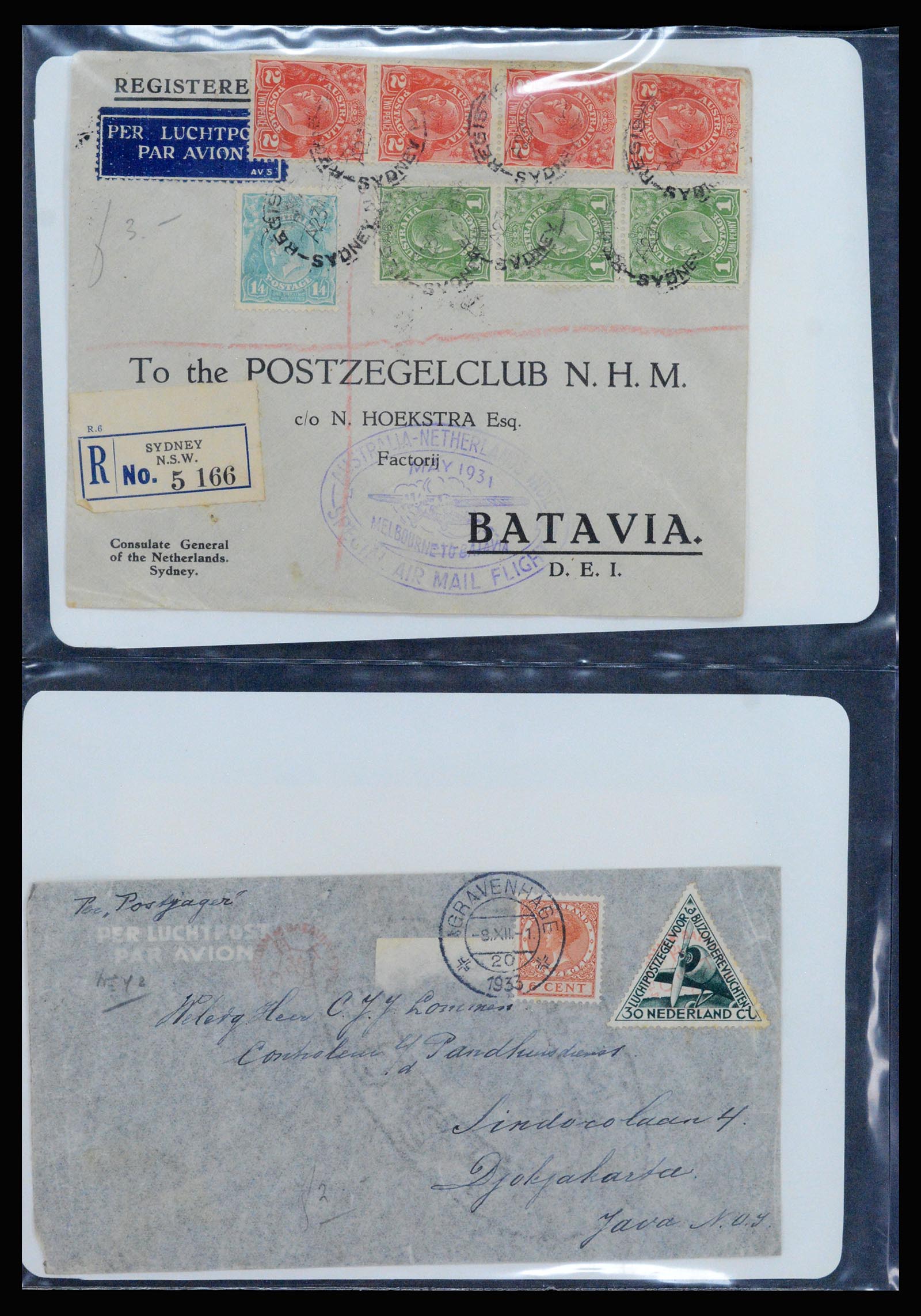 37256 002 - Postzegelverzameling 37256 Nederland en gebieden brieven 1899-1960.