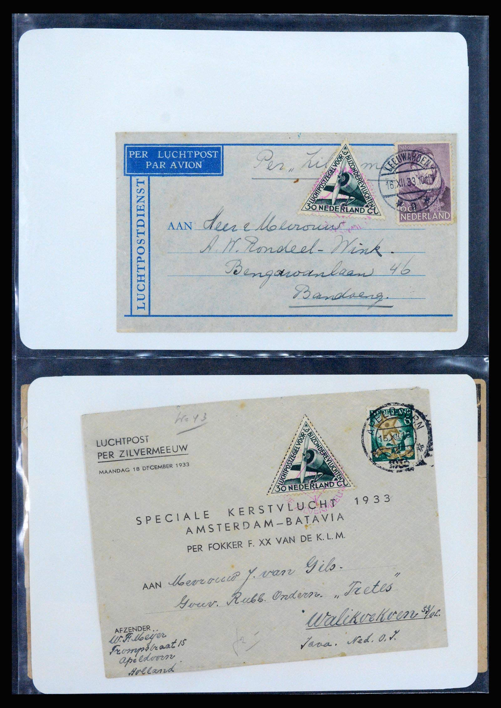 37256 003 - Postzegelverzameling 37256 Nederland en gebieden brieven 1899-1960.