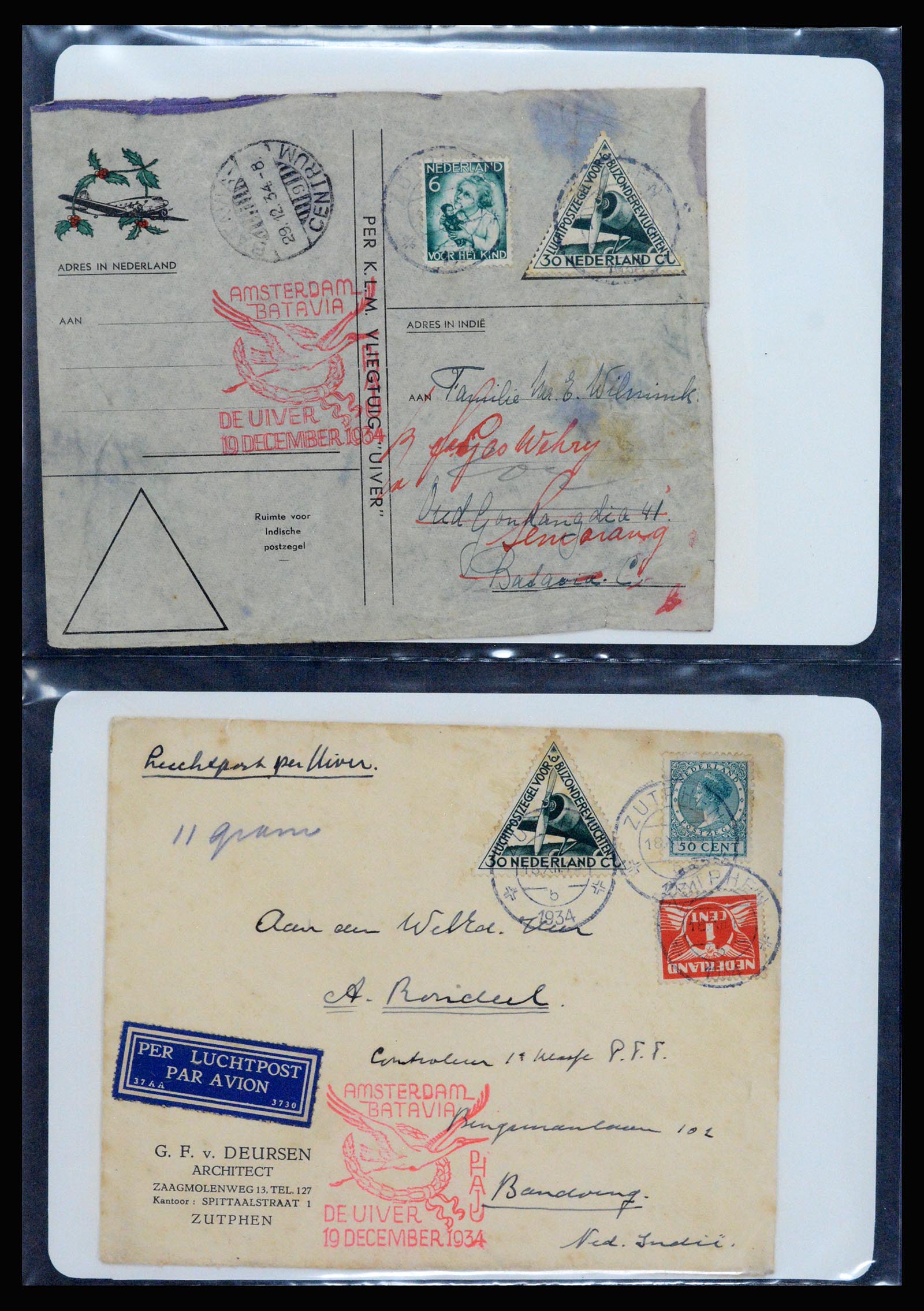 37256 006 - Postzegelverzameling 37256 Nederland en gebieden brieven 1899-1960.
