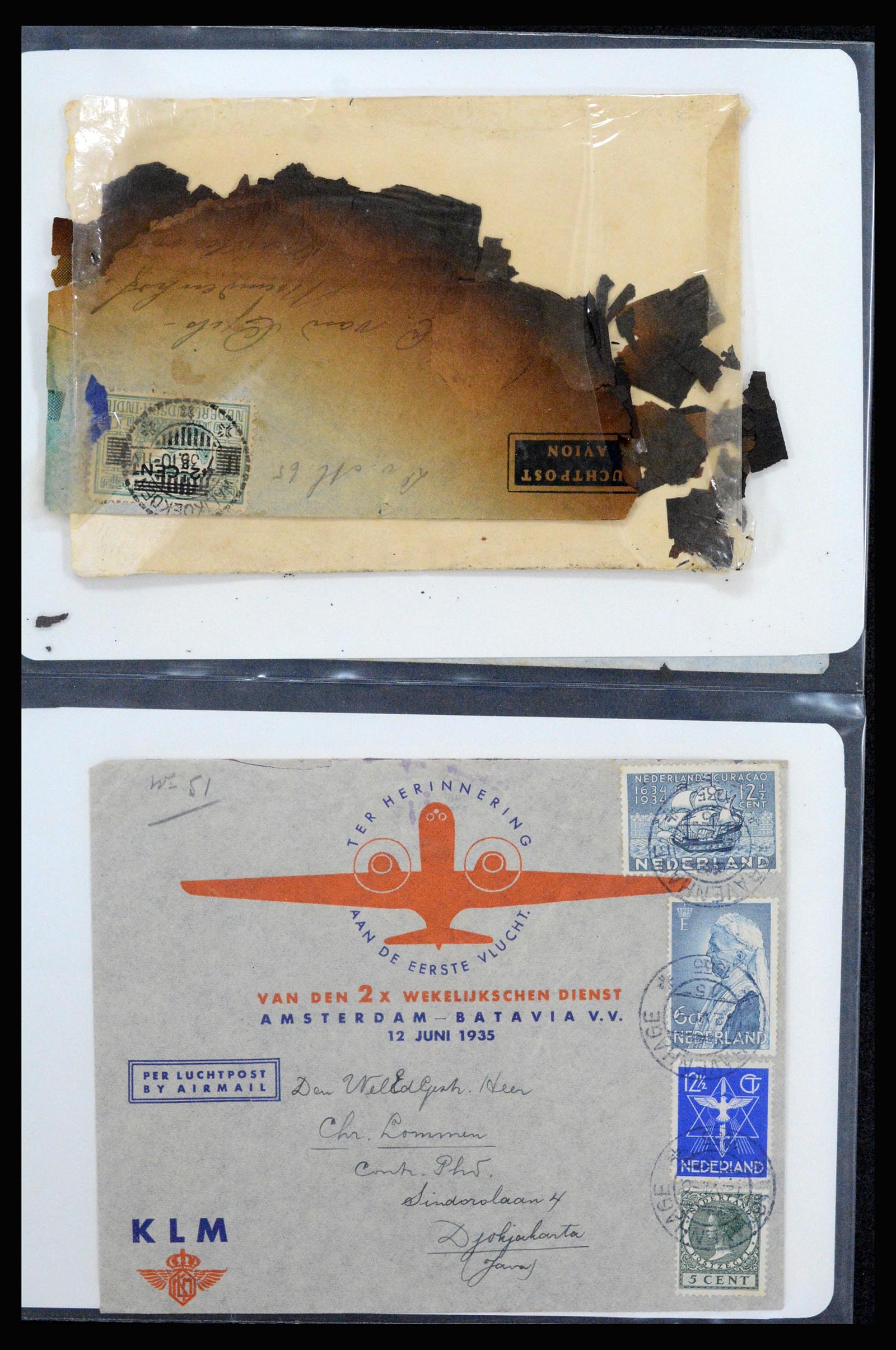 37256 008 - Postzegelverzameling 37256 Nederland en gebieden brieven 1899-1960.
