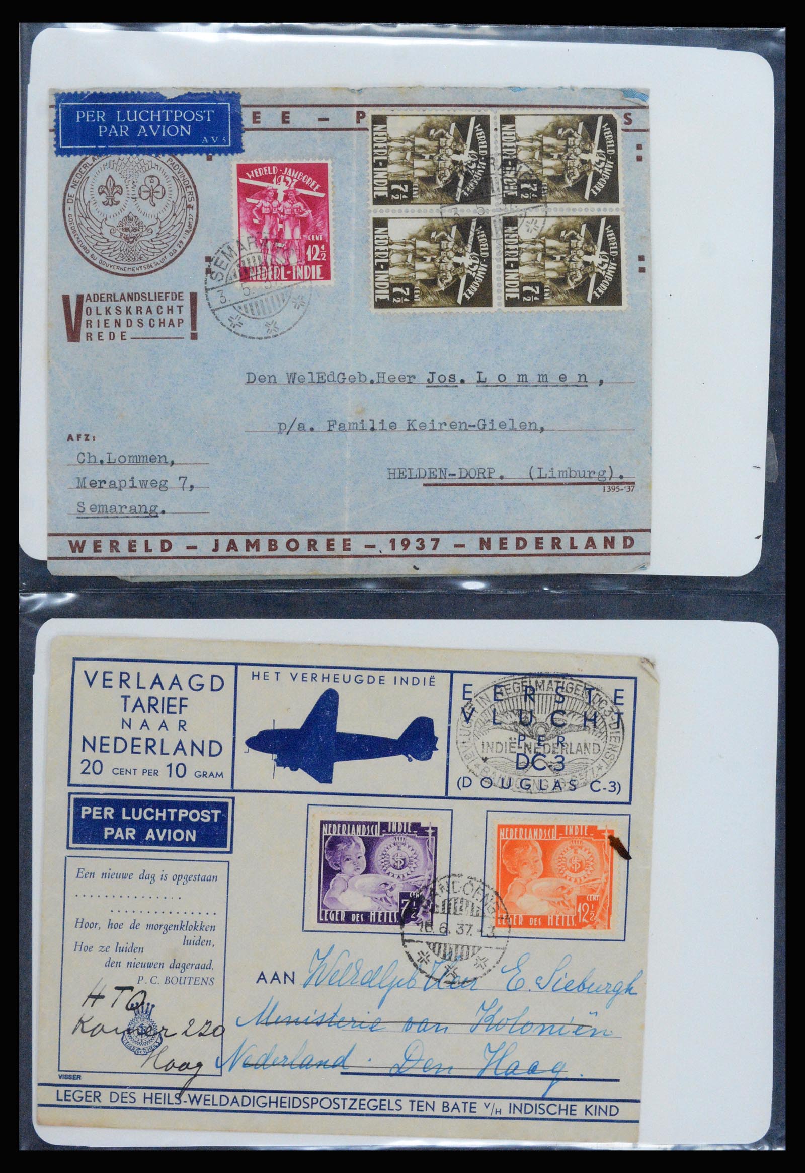 37256 009 - Postzegelverzameling 37256 Nederland en gebieden brieven 1899-1960.