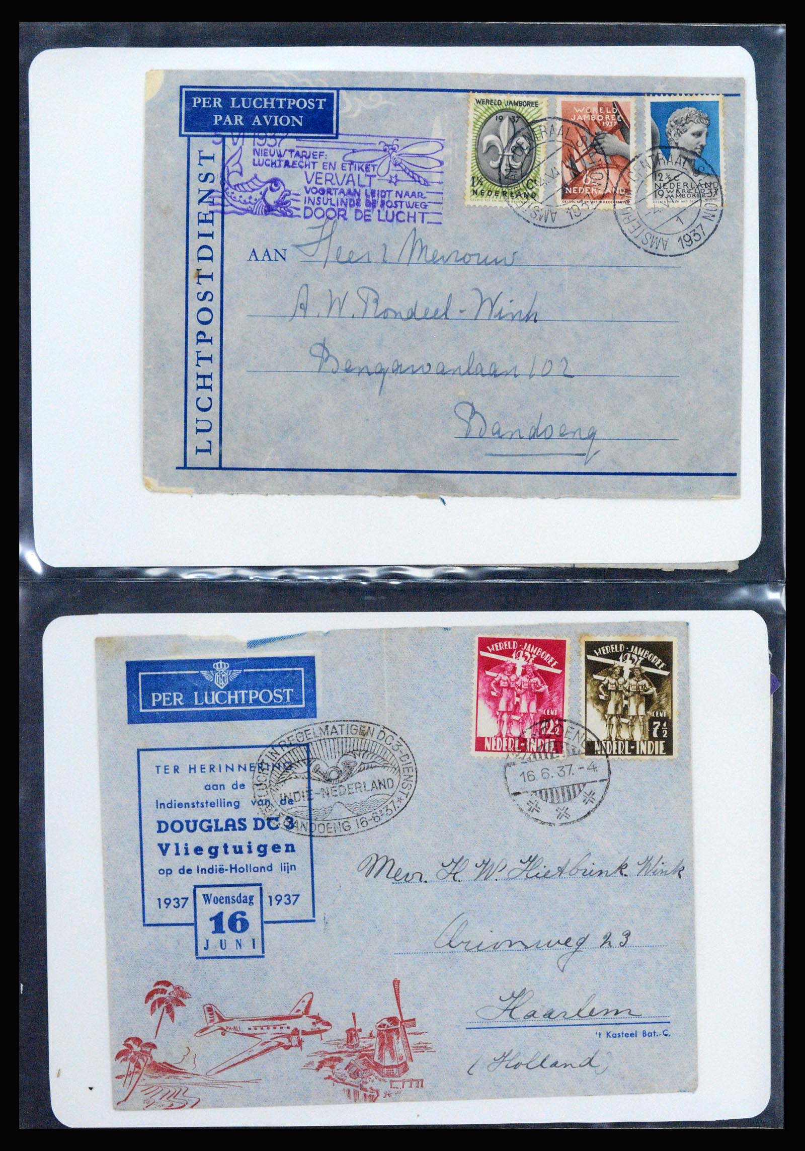 37256 010 - Postzegelverzameling 37256 Nederland en gebieden brieven 1899-1960.