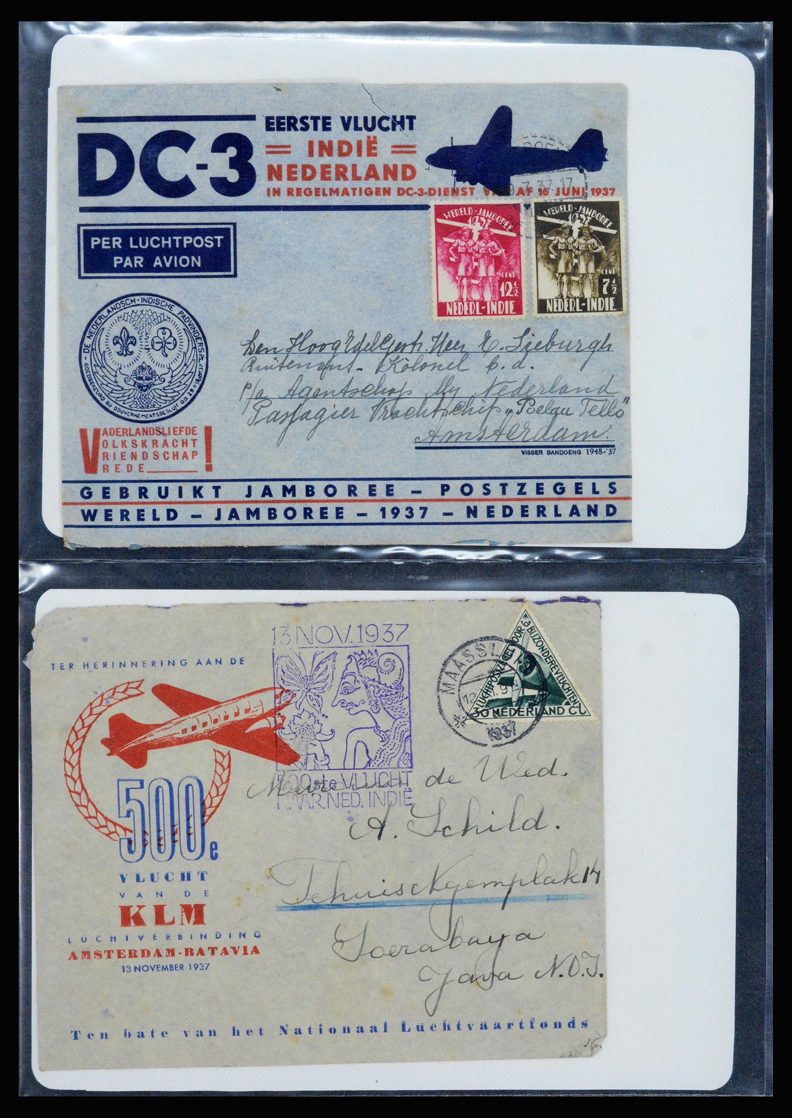 37256 011 - Postzegelverzameling 37256 Nederland en gebieden brieven 1899-1960.