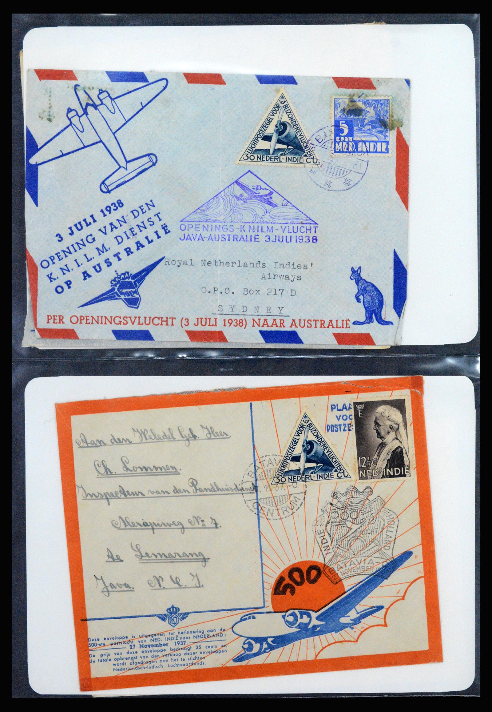 37256 012 - Postzegelverzameling 37256 Nederland en gebieden brieven 1899-1960.