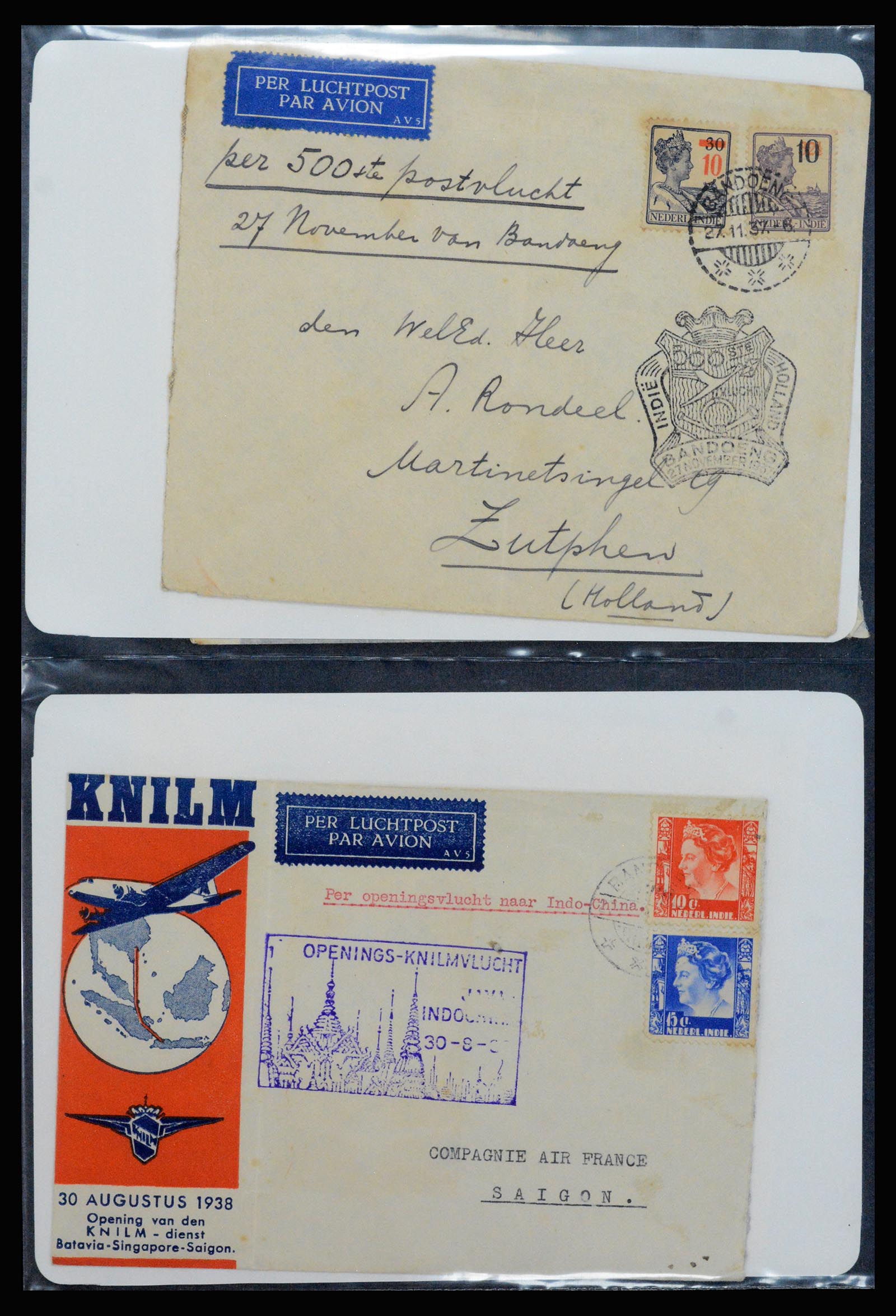 37256 013 - Postzegelverzameling 37256 Nederland en gebieden brieven 1899-1960.
