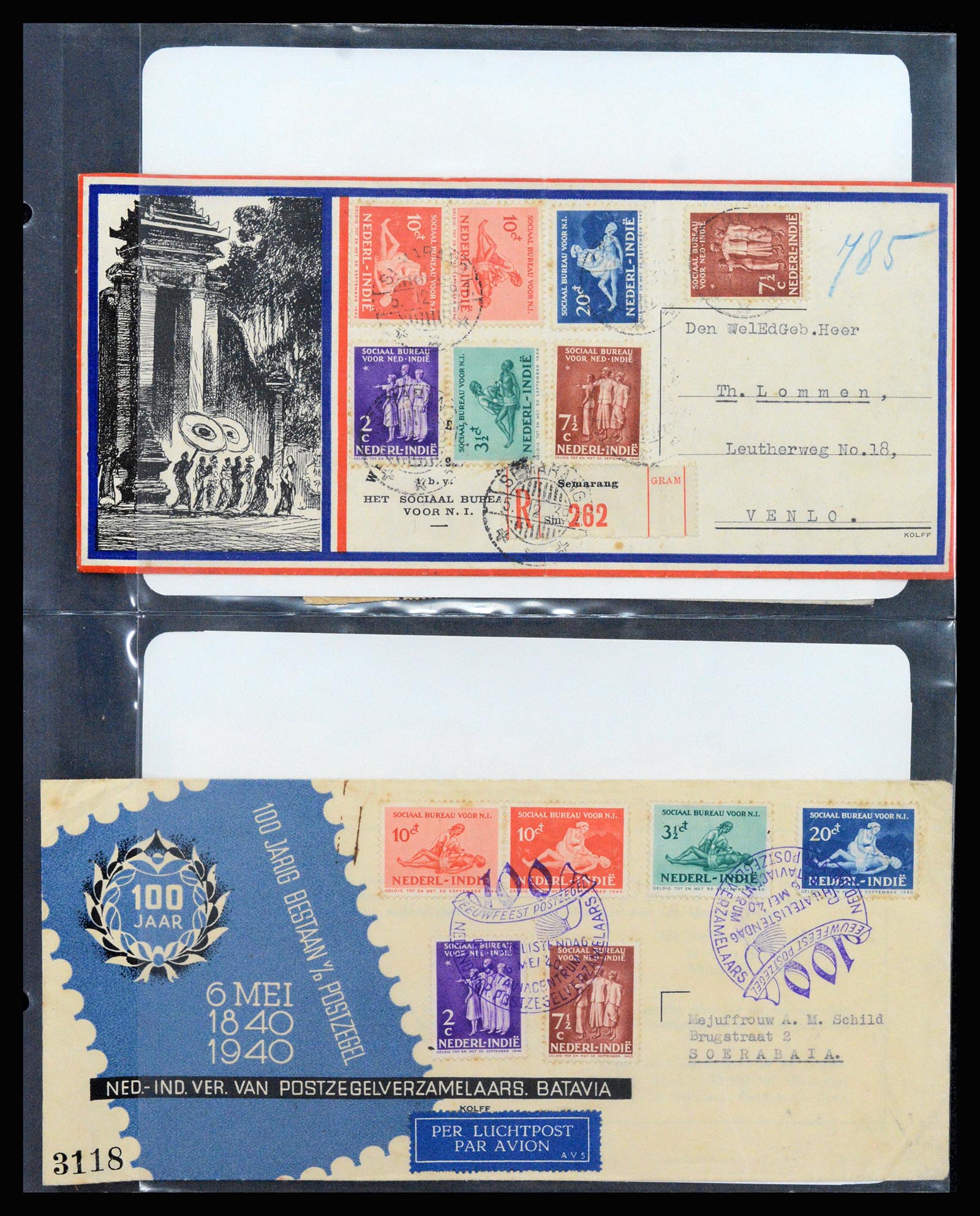 37256 016 - Postzegelverzameling 37256 Nederland en gebieden brieven 1899-1960.